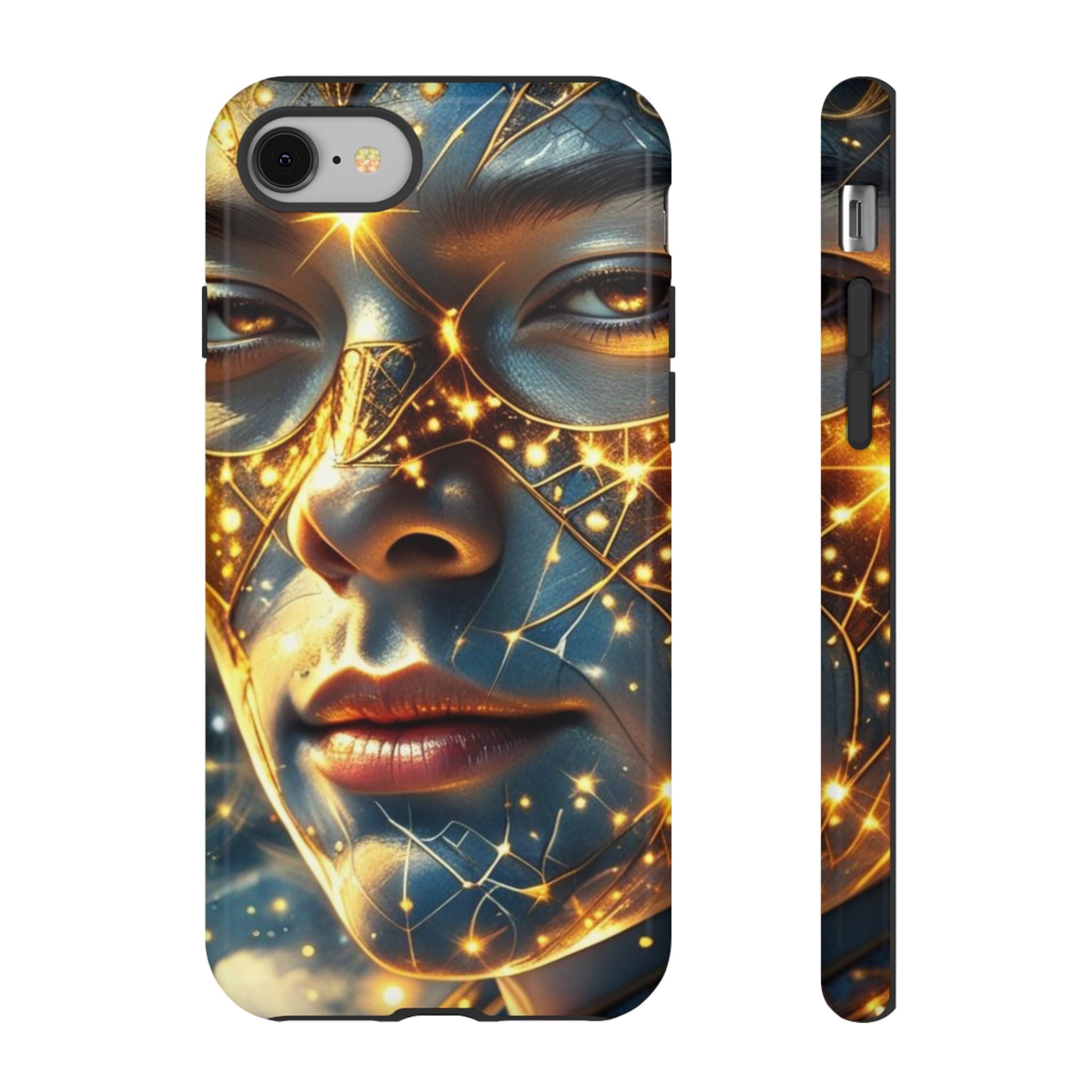 PRB Galactic Portrait Tough Case | Cosmic Face Phone Case, Starry Nebula Design by Printify