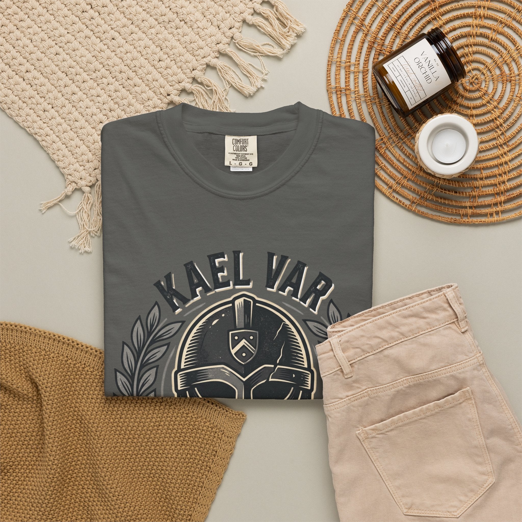 Power Runs Black PRB Kael Var Helmet Graphic T-Shirt — "Protection Hardens Form" Warrior Tee by Printify