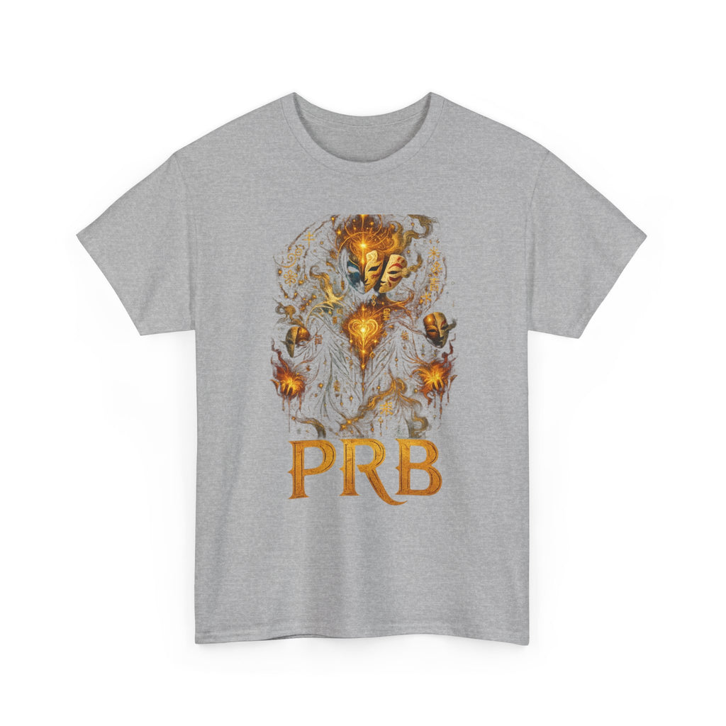 PRB Golden Mystic Mask Graphic Tee — Vintage Nature Illustration T-Shirt by Power Runs Black