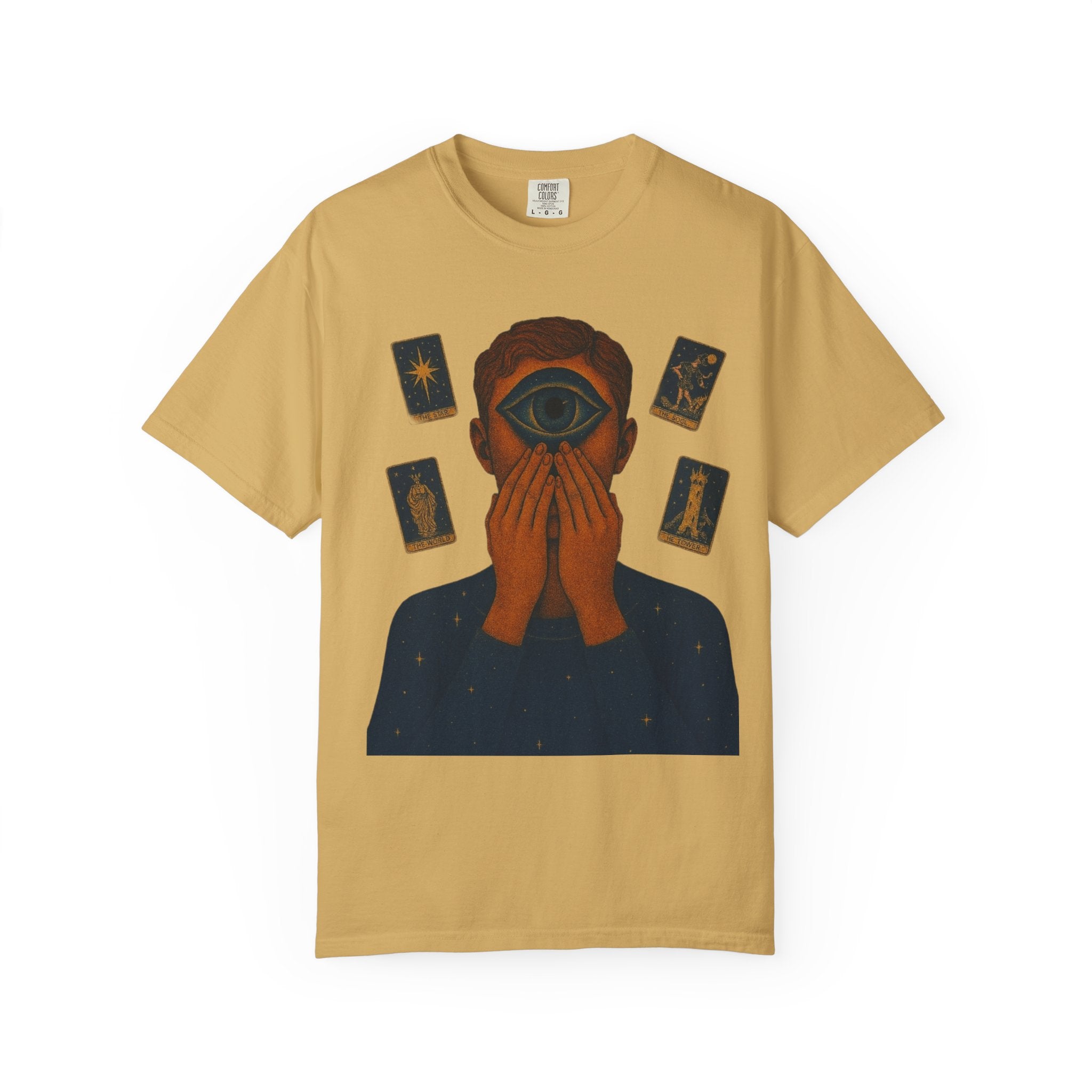 PRB Third Eye Tarot Illustration T-shirt | Occult Mystic Artwork by Power Runs Black