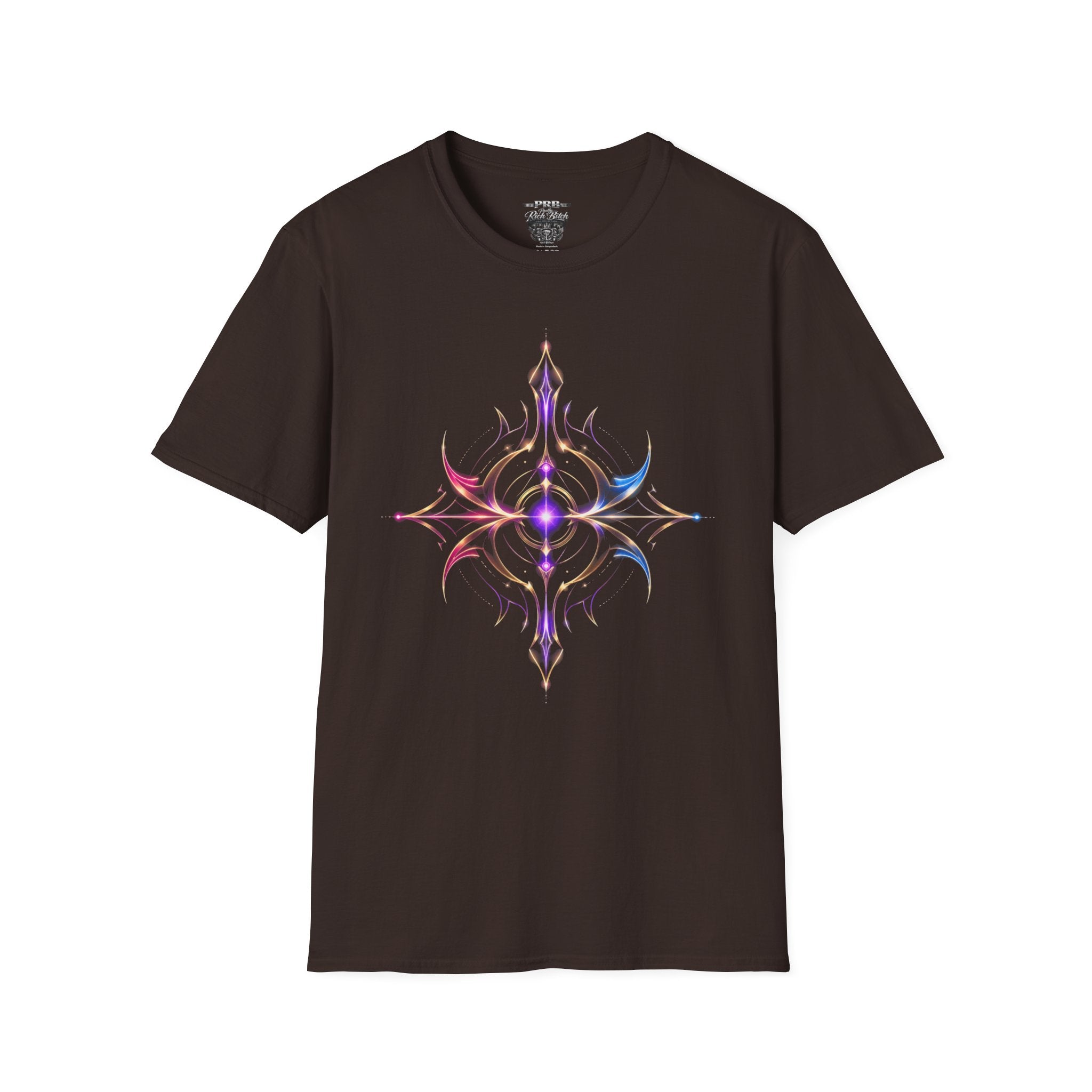 Power Runs Black PRB Pretty Rich Bitch The Collection Mystic Mandala Tee — Subtle Pastel Spiritual Graphic T-Shirt by Printify