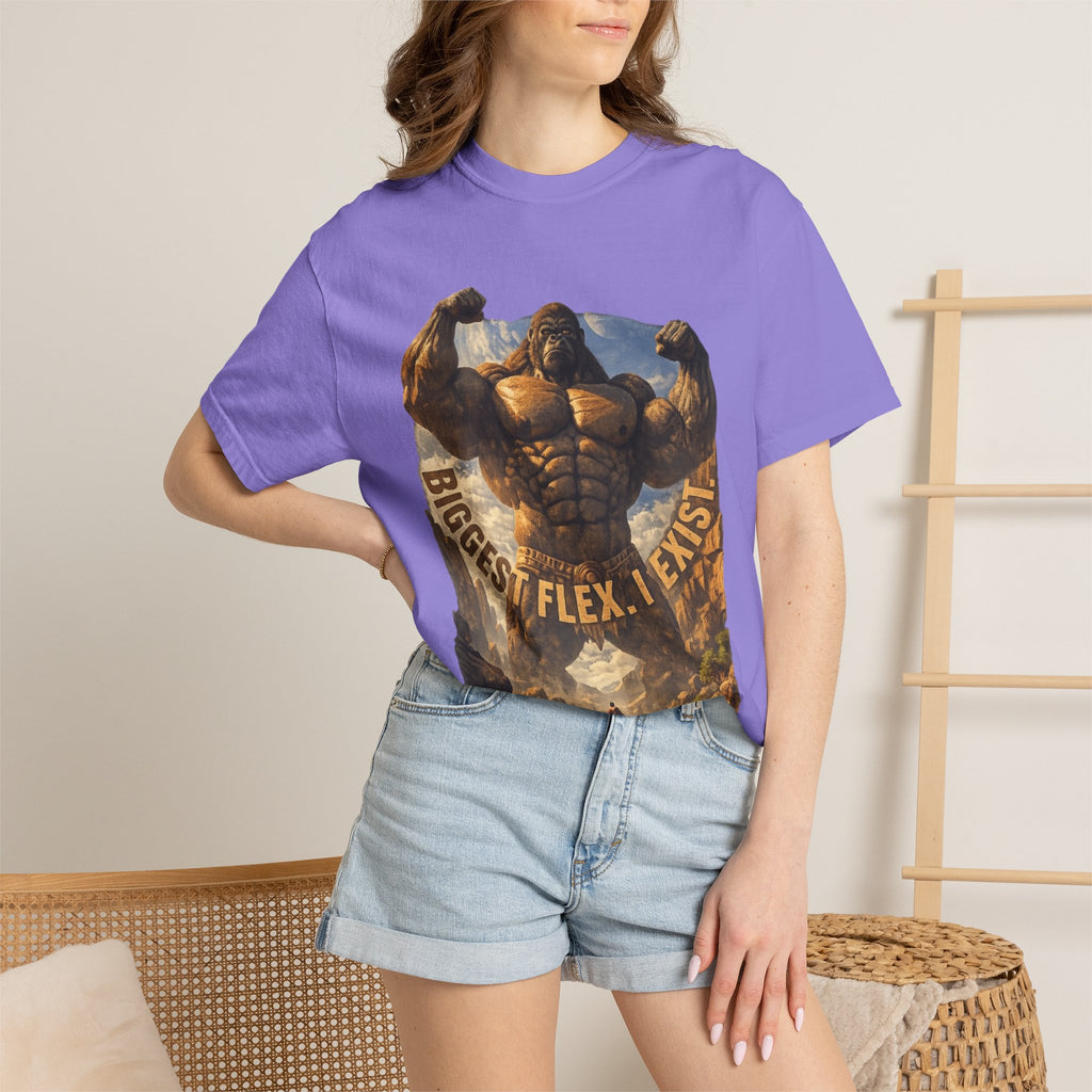 PRB Biggest Flex I Exist T-Shirt — Funny Muscle Gorilla Graphic Tee by Power Runs Black