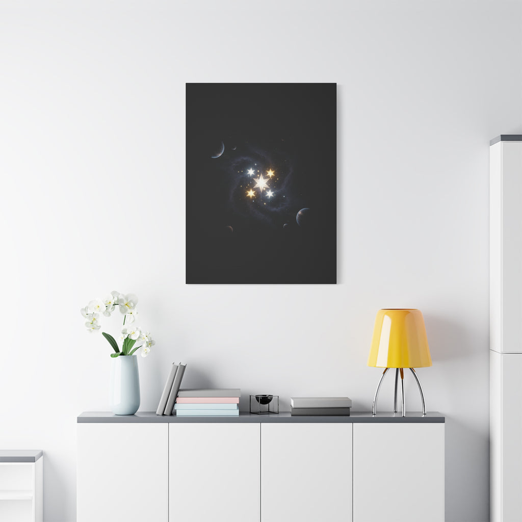 PRB Celestial Star Cluster Matte Canvas Print — Cosmic Planets Wall Art by Printify