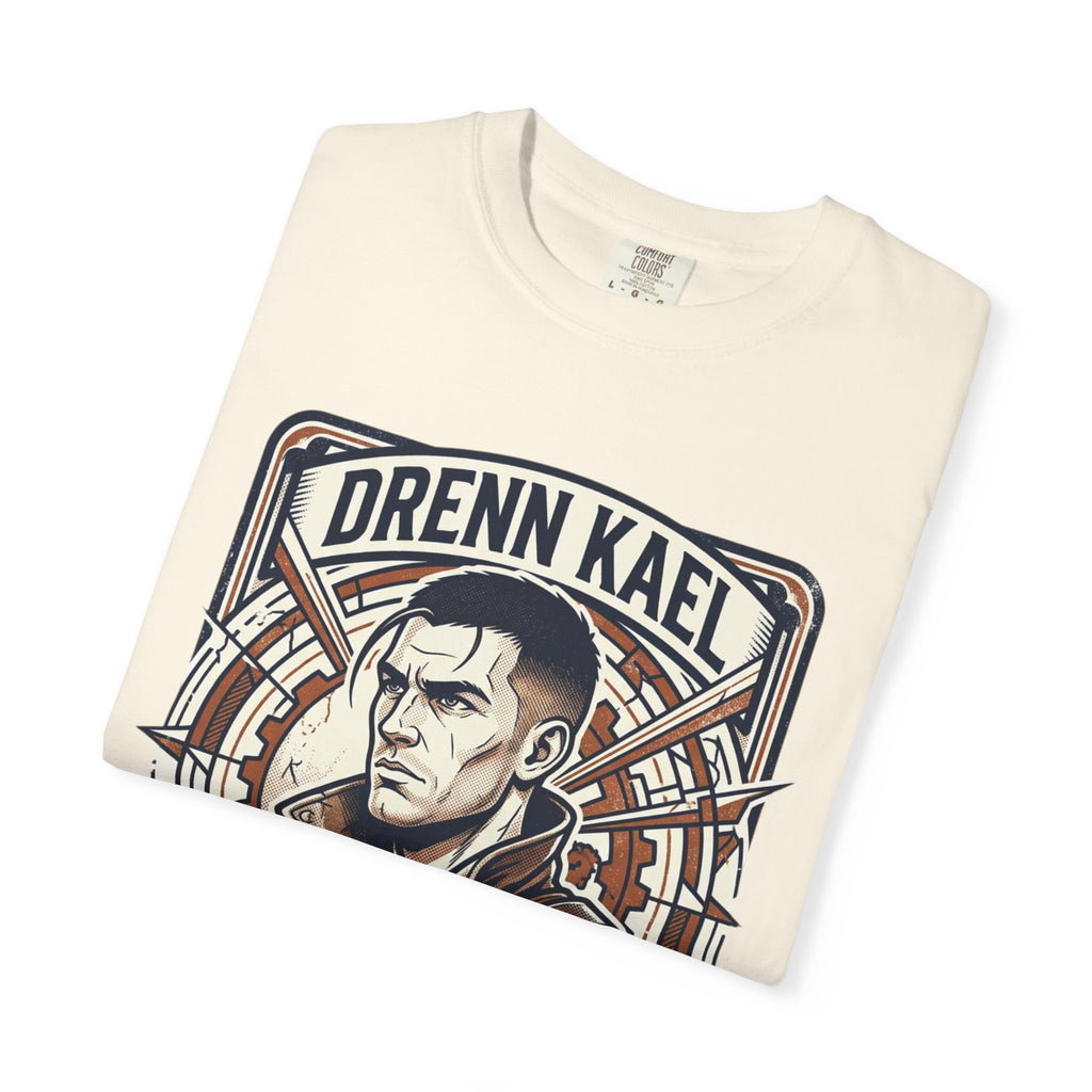 Power Runs Black PRB Drenn Kael Portrait T-Shirt — "Rebellion Twists the Axis" Graphic Tee by Printify