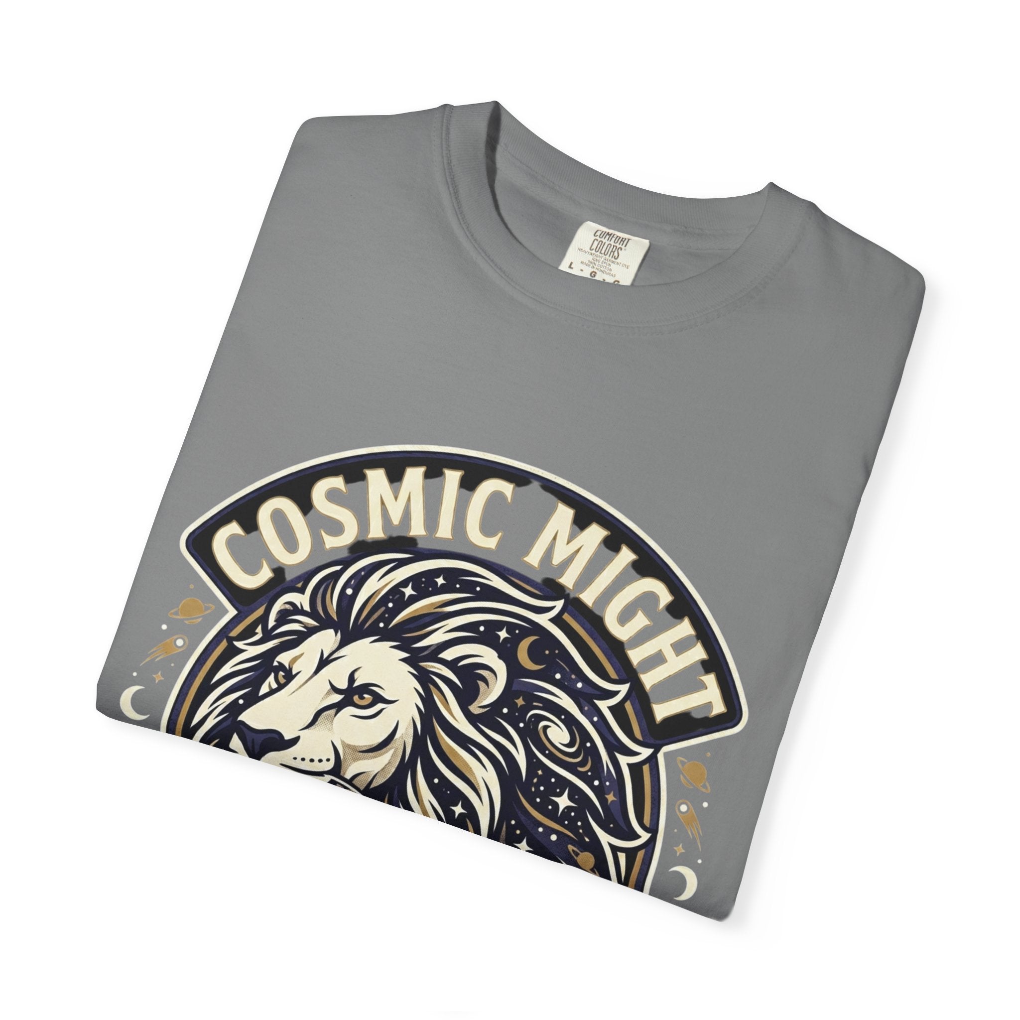 PRB Starforged Flex Cosmic Might Unleashed Lion Graphic T-Shirt — "Unleashed" Inspirational Lion Tee by Power Runs Black