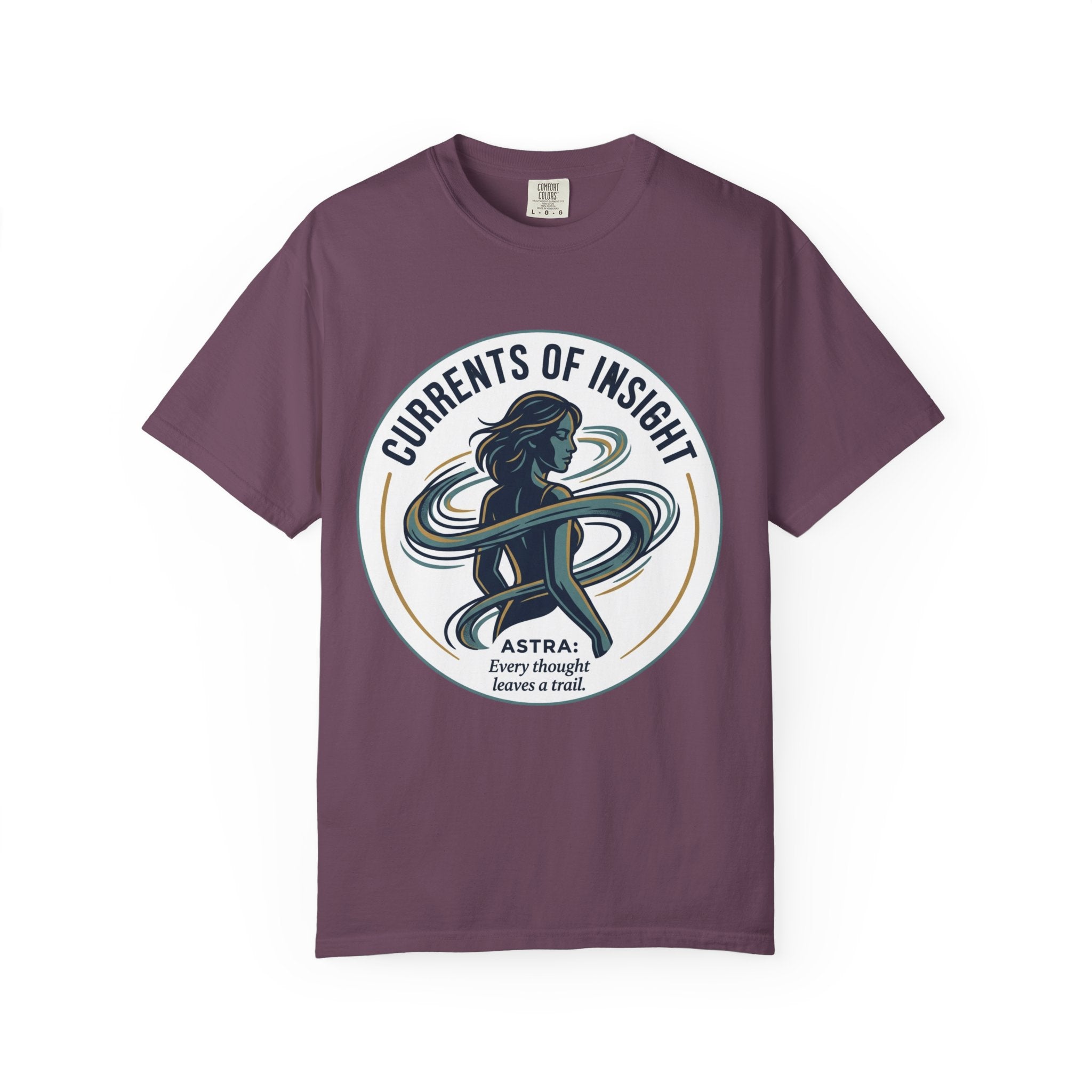 Power Runs Black Currents of Insight T-Shirt — 'Astra: Every thought leaves a trail' Graphic Tee by Power Runs Black