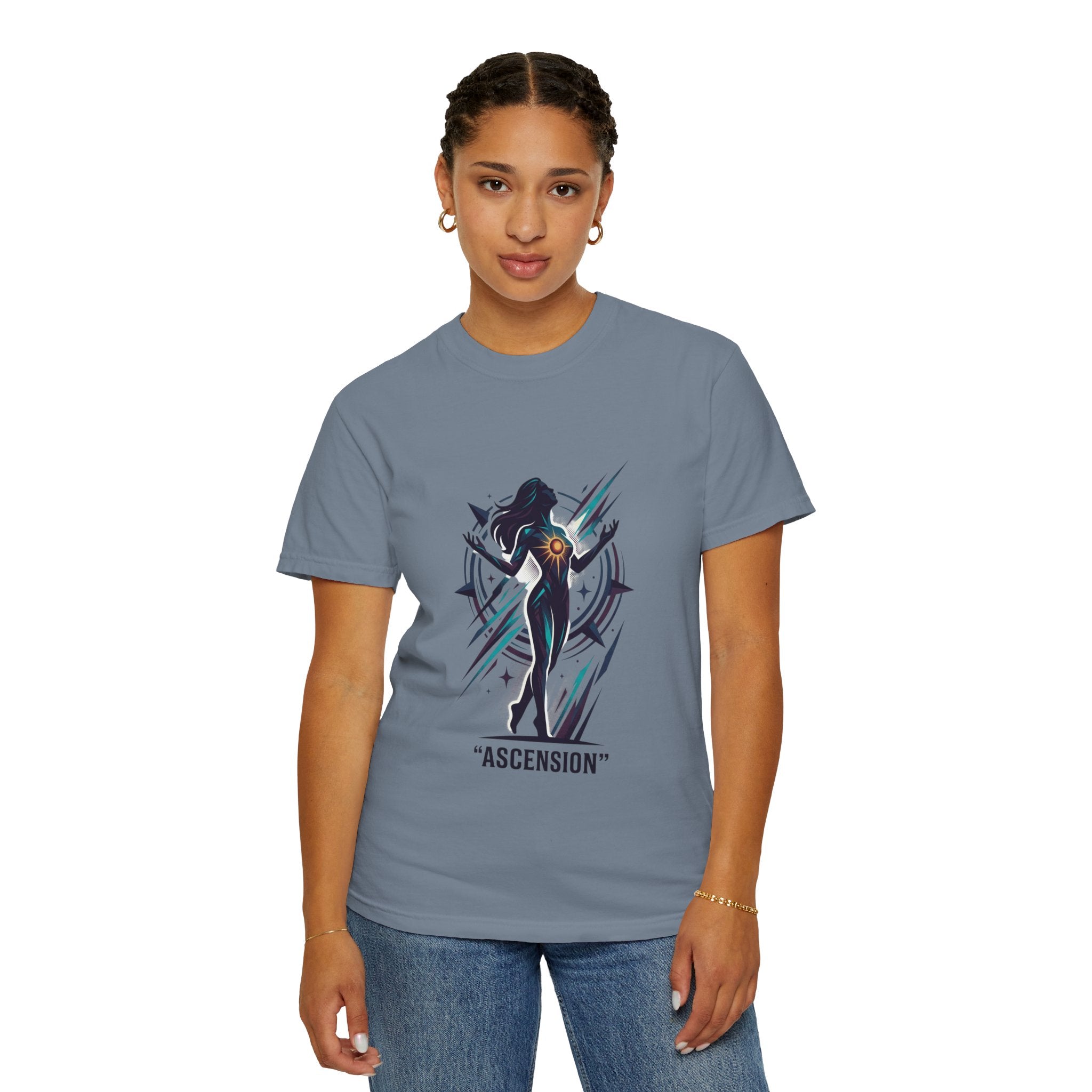 Power Runs Black PRB Ascension Graphic T-Shirt — Cosmic Silhouette Tee by Power Runs Black