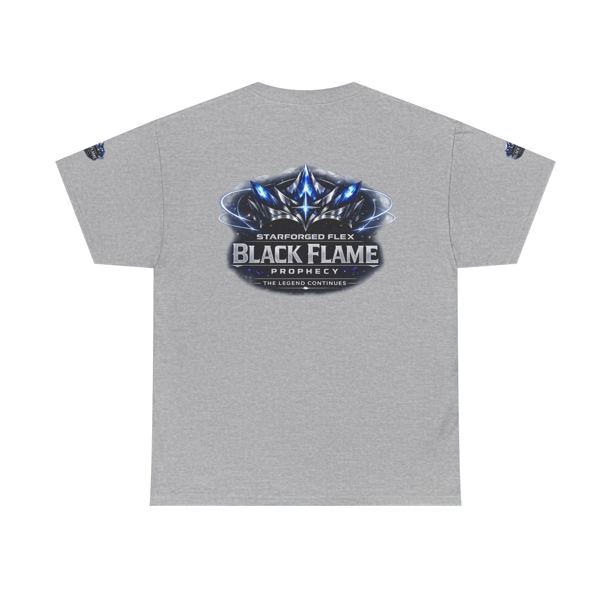Black Flame Prophecy Graphic Tee — Dark Fantasy Sci-Fi T-Shirt | Power Runs Black by Printify
