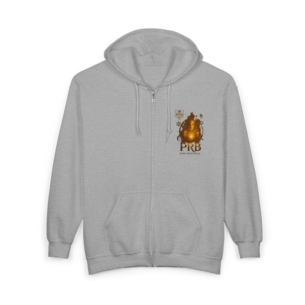 PRB Mystical Flame Mask hoodie | Zip Hoodie by Power Runs Black