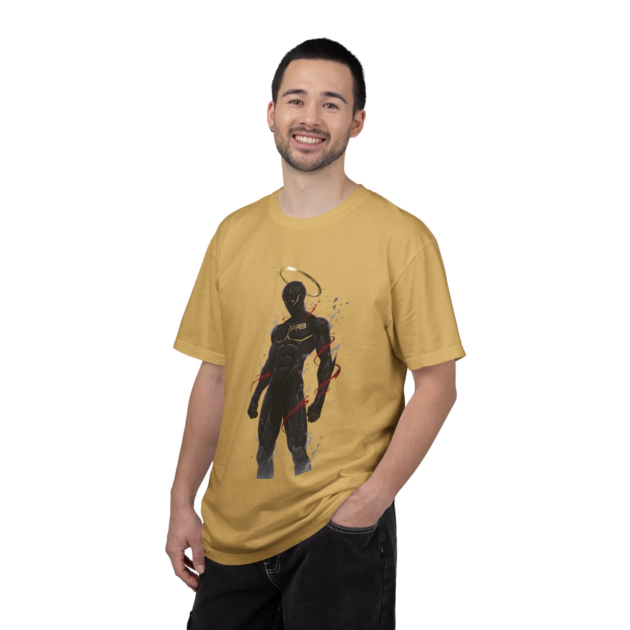 PRB Shadow Hero Graphic T-Shirt — Haloed Vigilante Illustration by Power Runs Black