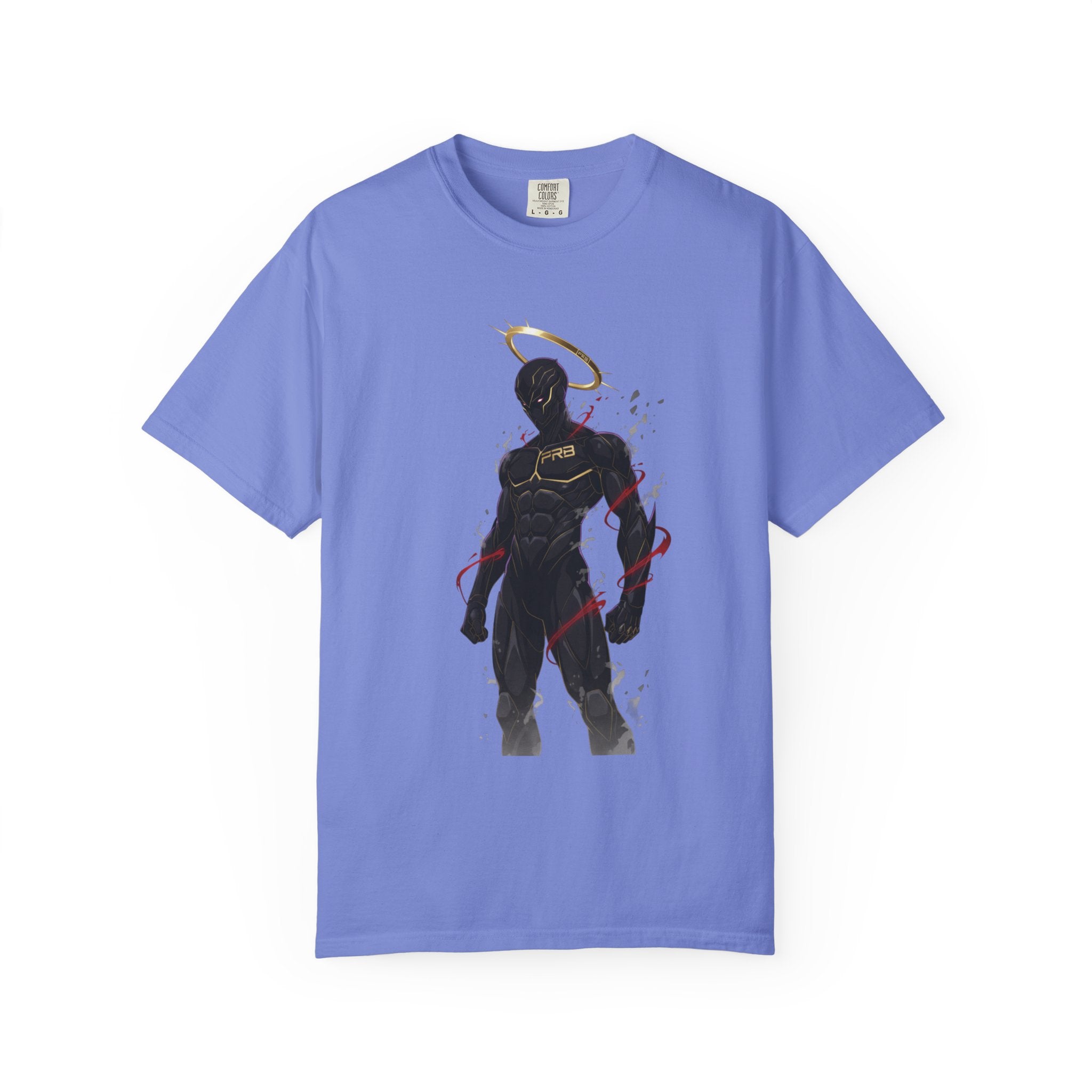 PRB Shadow Hero Graphic T-Shirt — Haloed Vigilante Illustration by Power Runs Black