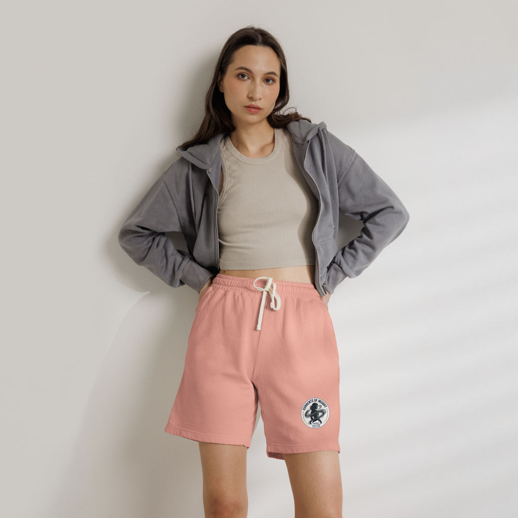 Power Runs Black Lightweight Fleece Sweat Shorts — Vintage Surf Patch by Power Runs Black