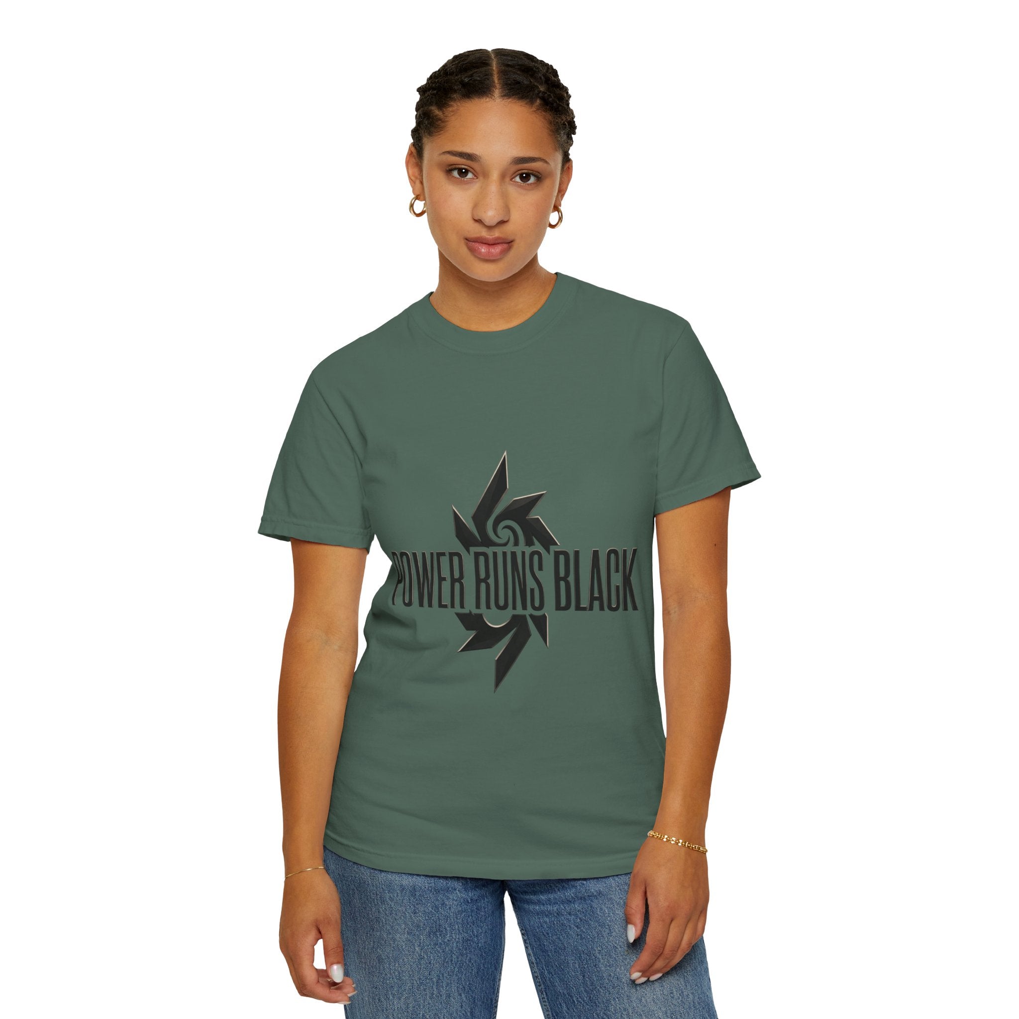 Power Runs Black PRB "Wear The Code" Mystic Shield T-Shirt — Geometric Sigil Graphic Tee by Printify