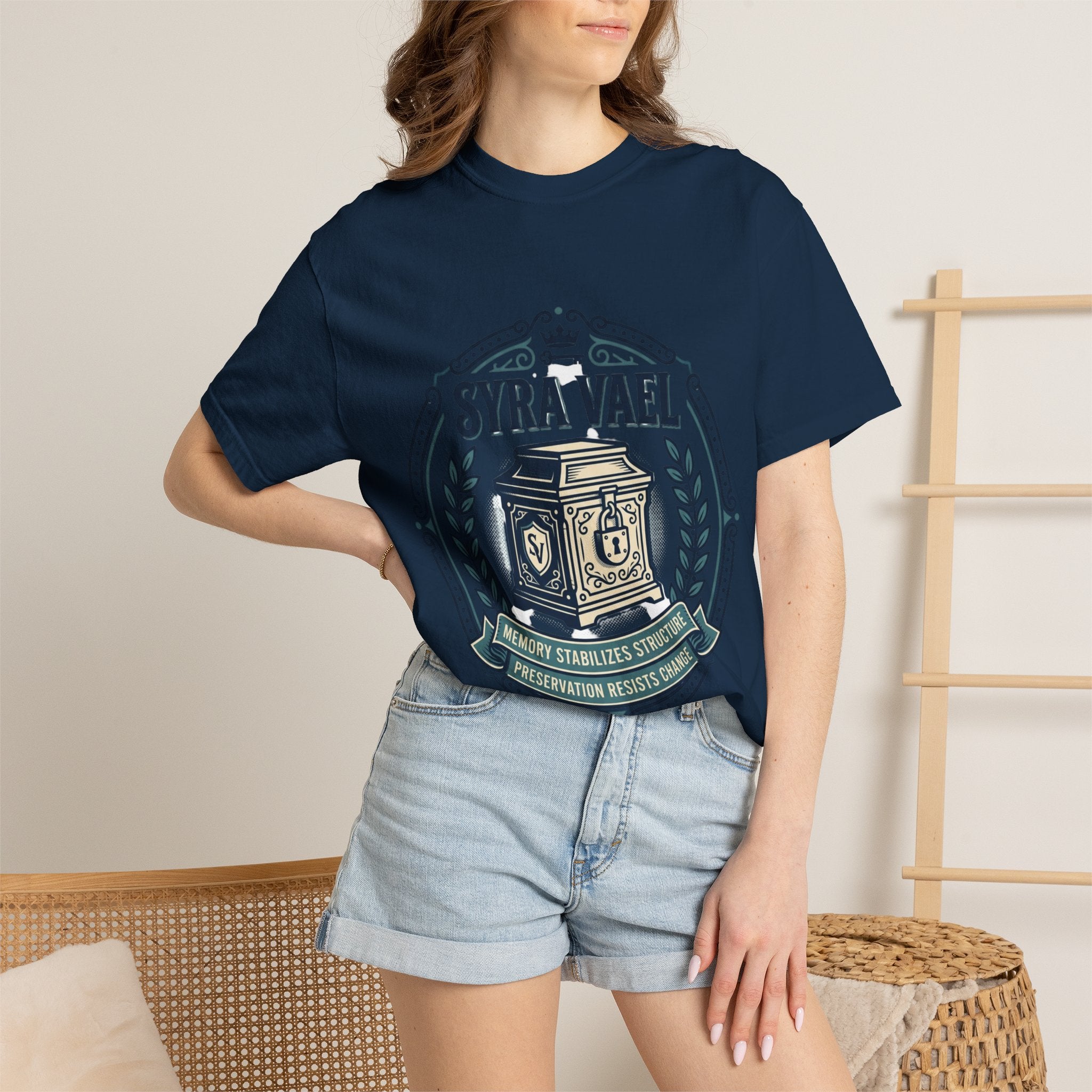 Power Runs Black PRB — Syra Vael Vintage Crest Tee by Power Runs Black