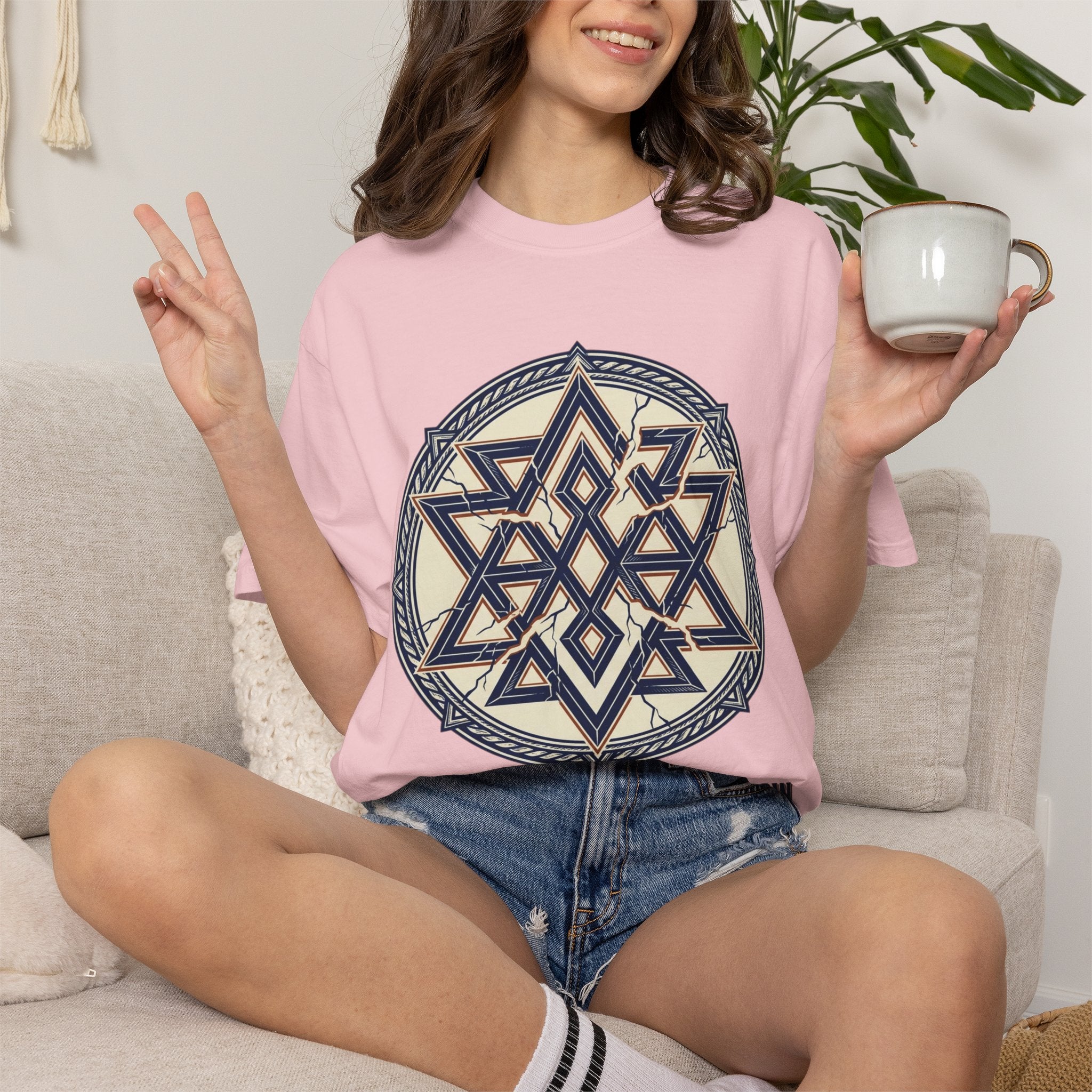 Power Runs Black PRB Geometric Star Mandala T-Shirt — "Control Fractures the Flow" Graphic Tee by Power Runs Black