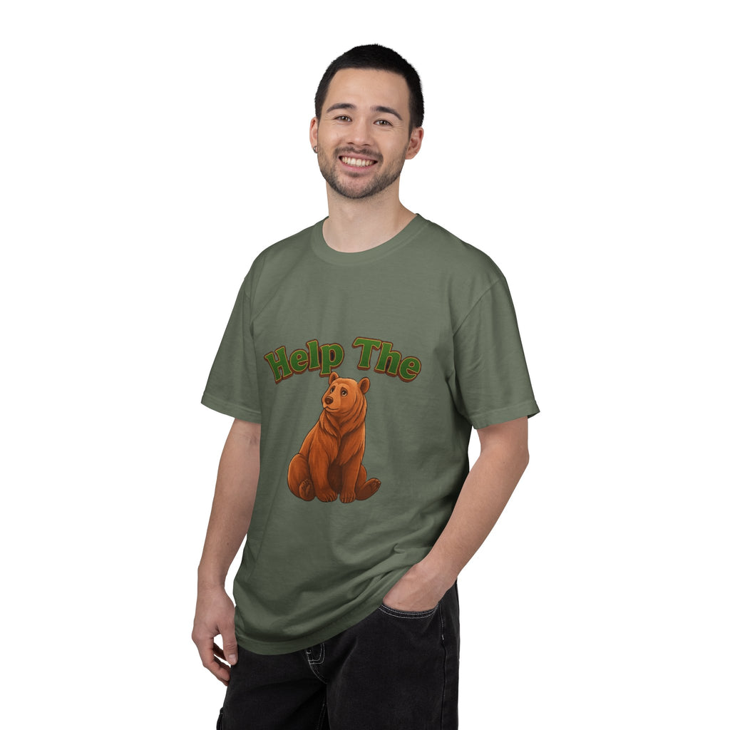 Power Runs Black PRB Help The Bear T-shirt | Cute Sitting Bear Illustration by Power Runs Black