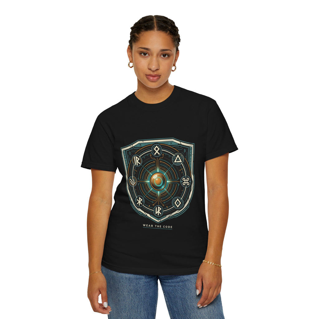 Power Runs Black PRB "Wear The Code" Mystic Shield T-Shirt — Geometric Sigil Graphic Tee by Power Runs Black