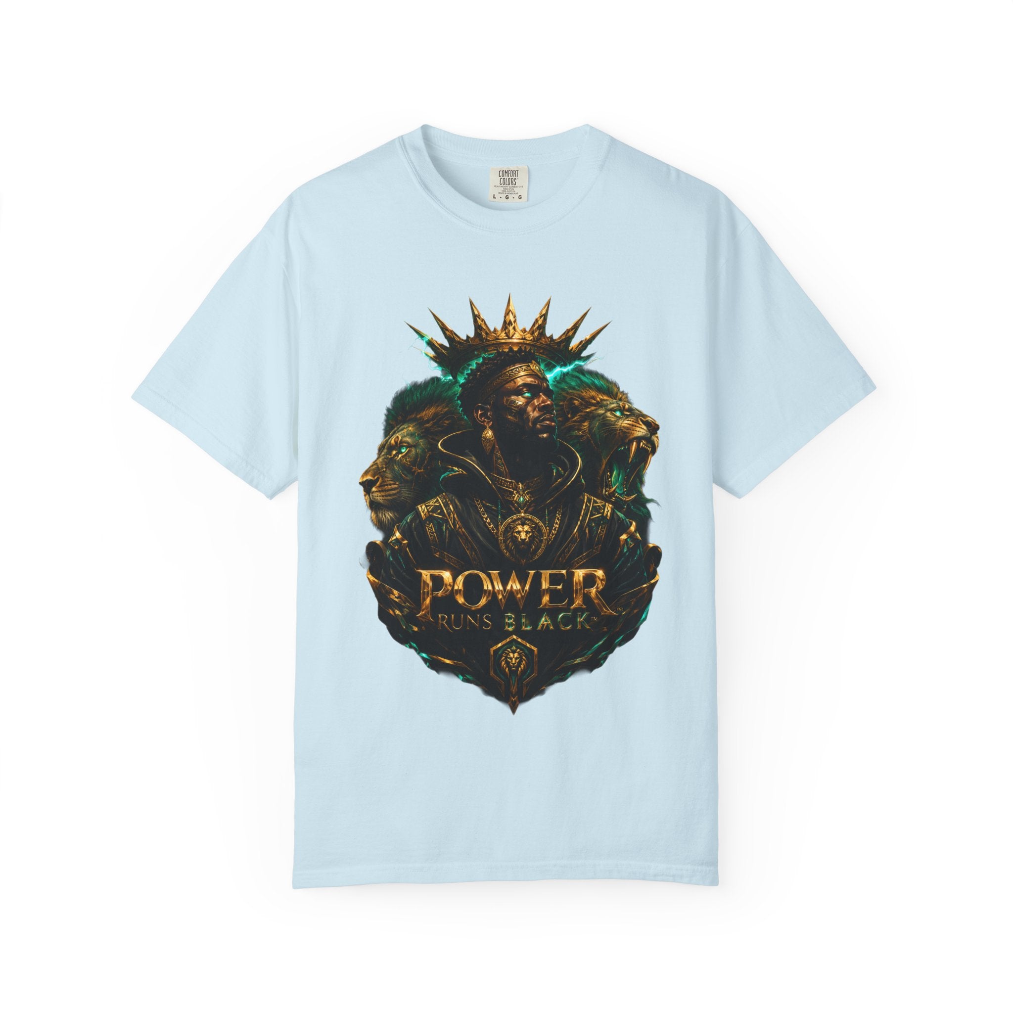 Power Runs Black PRB Green Angel Graphics Tee by Power Runs Black