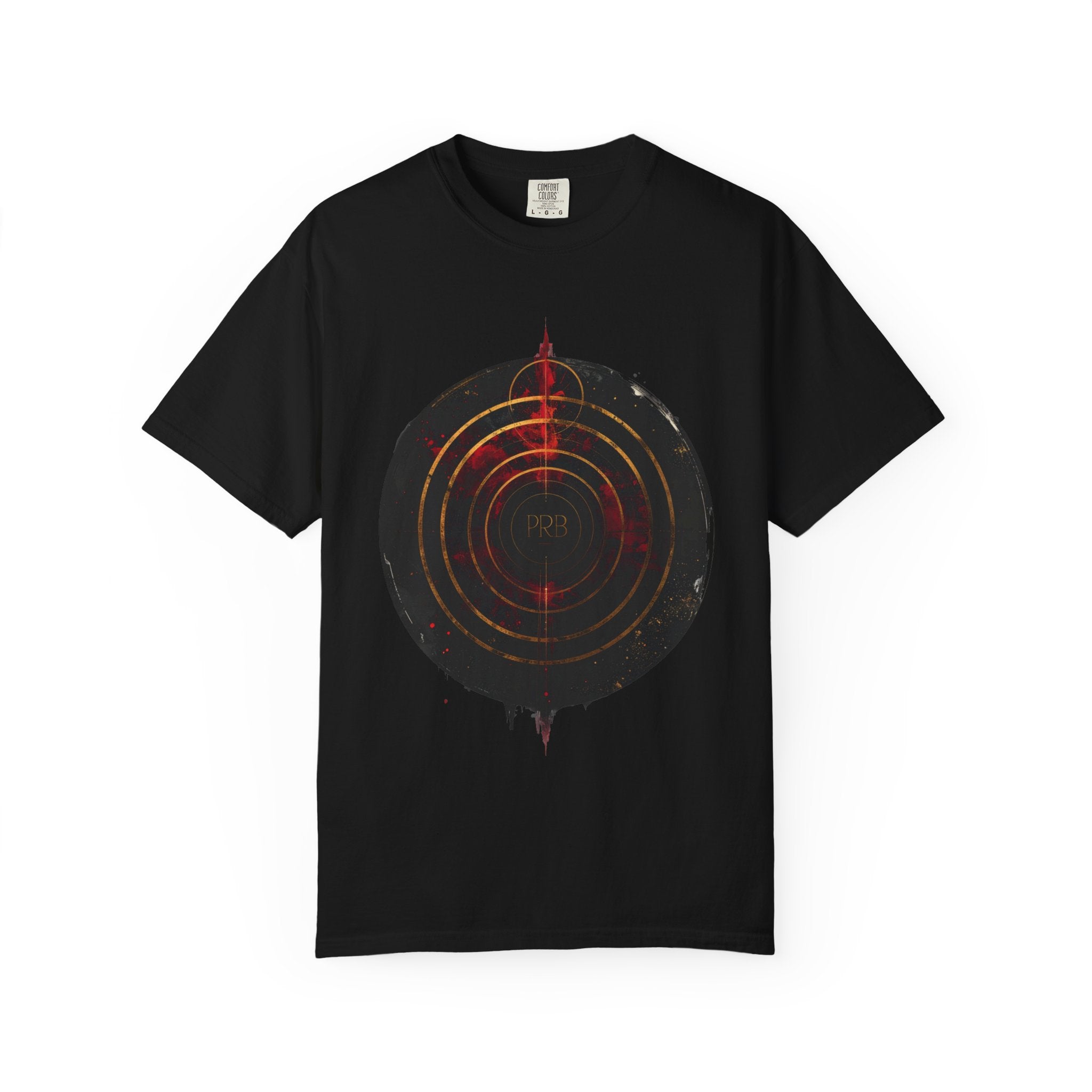 PRB Target Bullseye T-Shirt — Retro Circular Target Graphic Tee by Power Runs Black