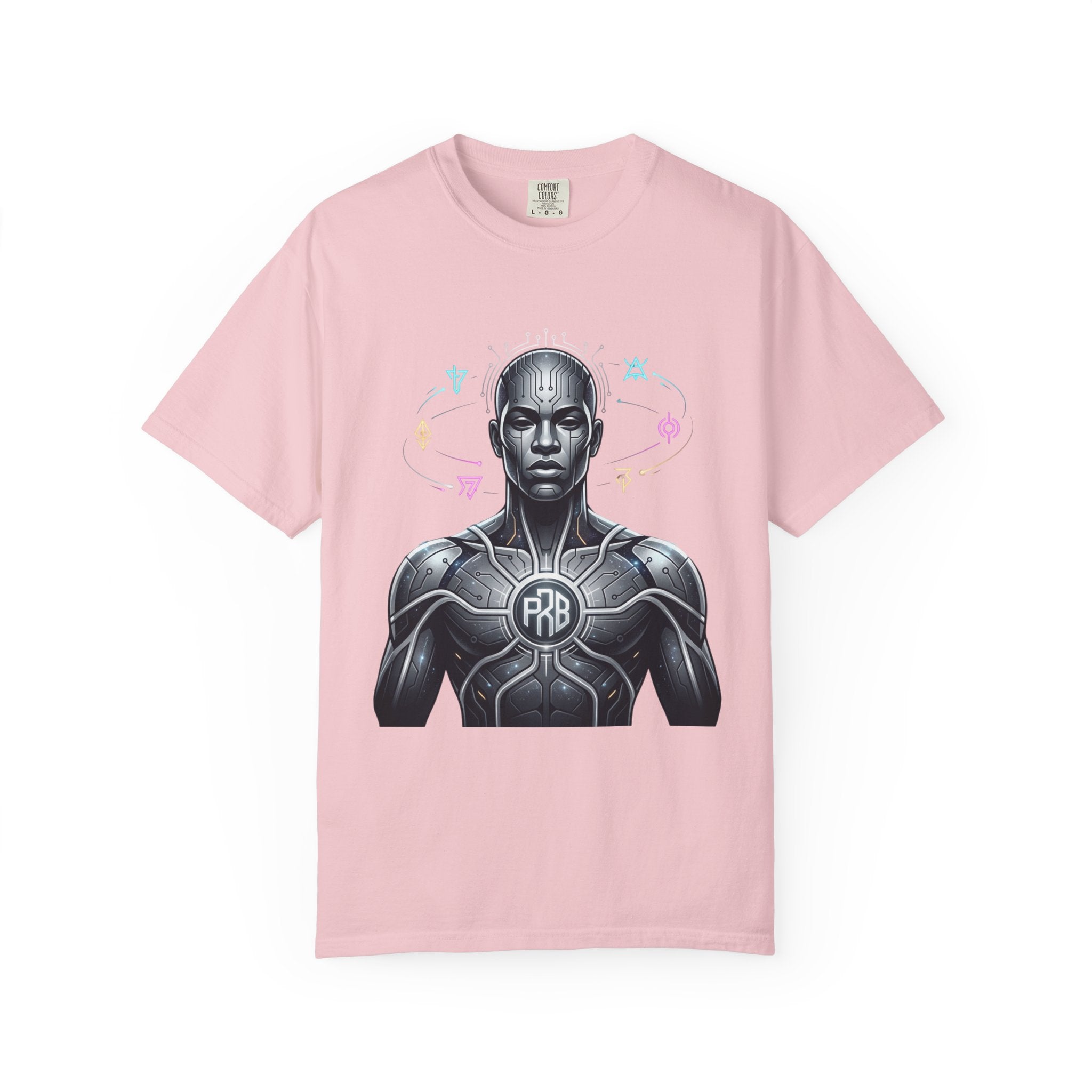 Printify PRB Algorithm God: Cosmic Processor 4K — Cybernetic Warrior T-Shirt | - T-Shirt