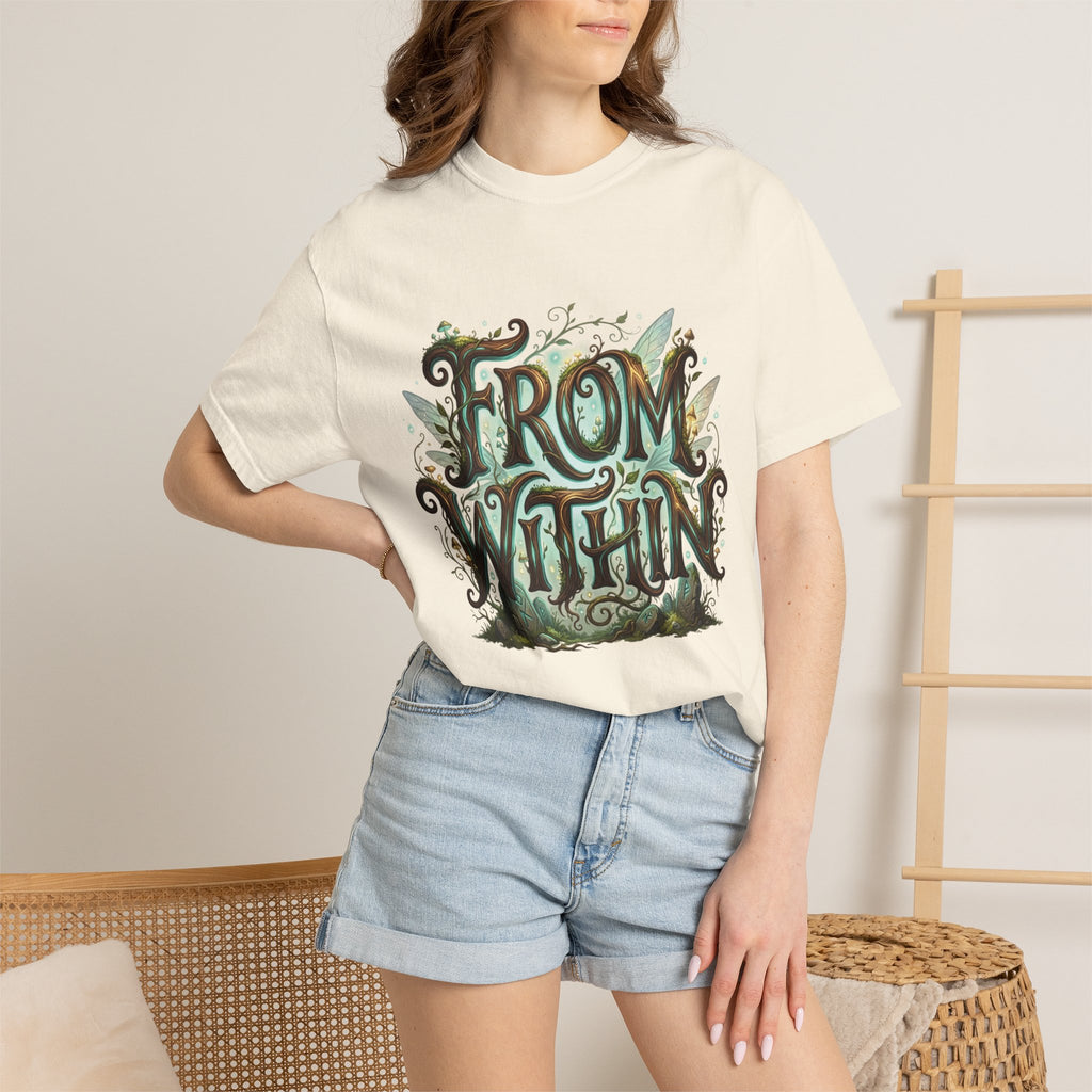 Power Runs Black PRB From Within T-shirt | Nature Typography Forest Illustration by Printify
