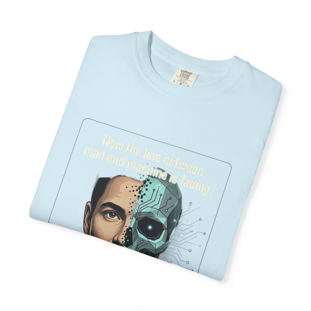 Power Runs Black AI Fusion Graphic T-Shirt — "The Core Age" Split Face Design by Power Runs Black