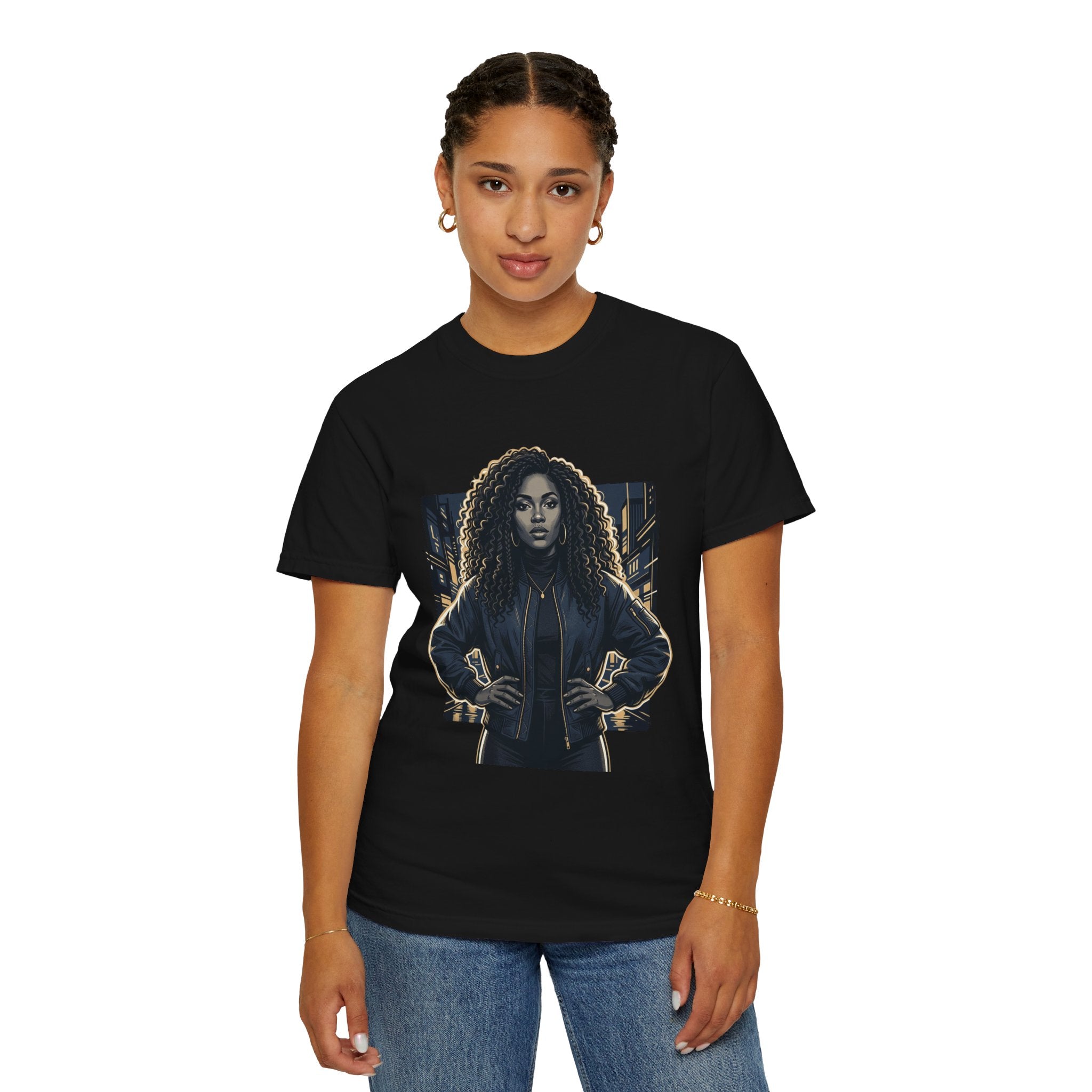 Pretty Rich Bitch The Collection by PRB T-Shirt — Bold Graphic Tee with Empowered Woman Portrait by Power Runs Black