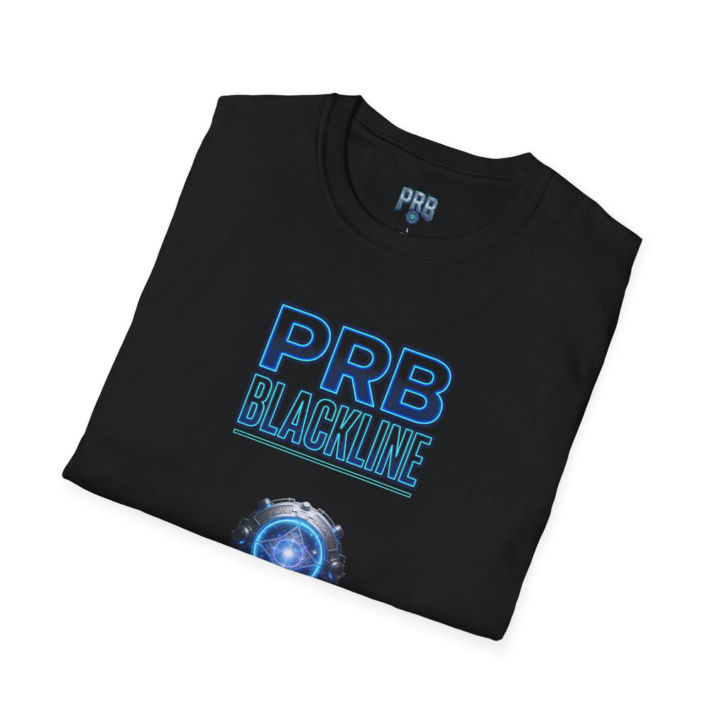 PRB Blackline Futuristic DJ Tee — Electronic Music Graphic T-Shirt by Power Runs Black