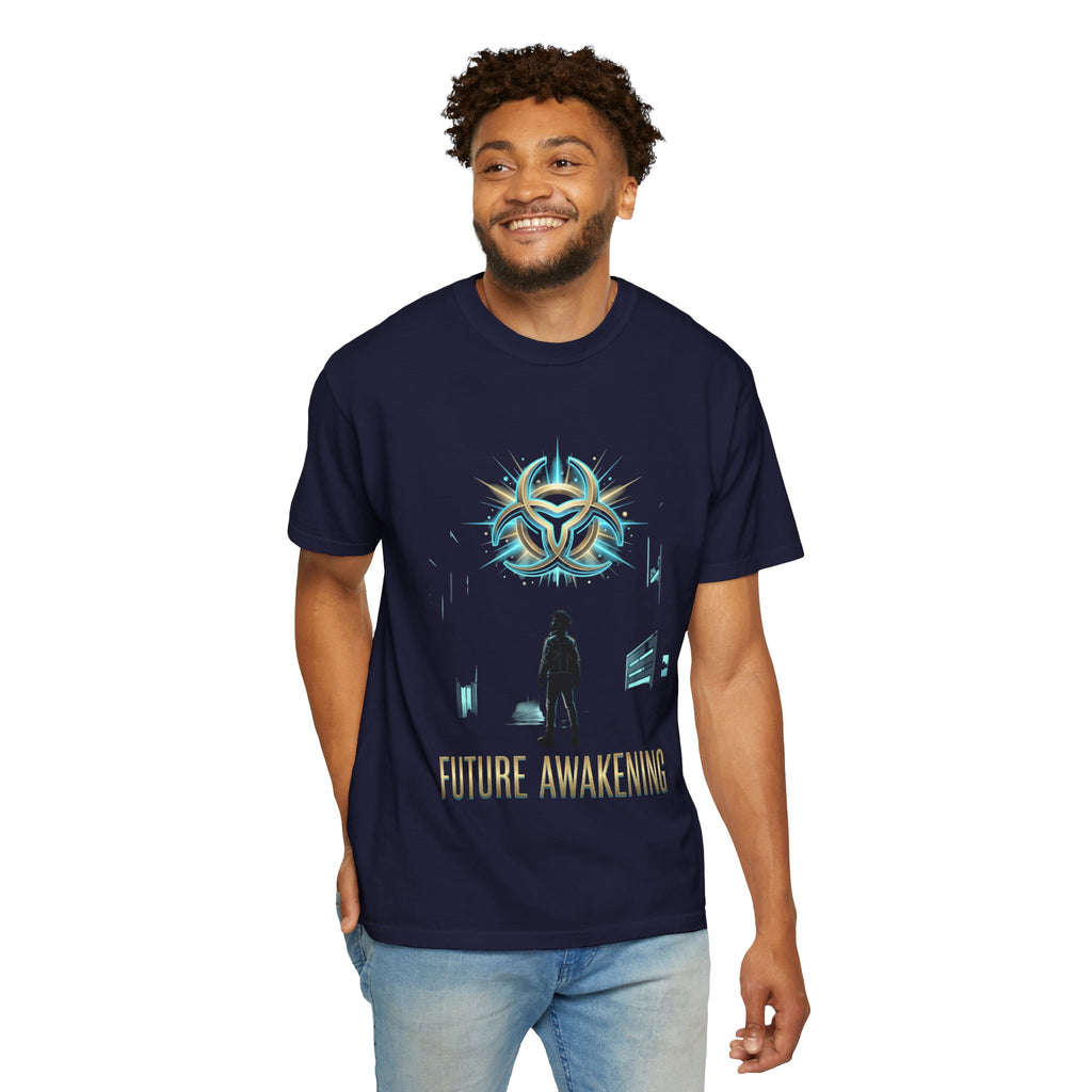 PRB Future Awakening T-Shirt | Sci-Fi Silhouette Graphic Tee by Printify