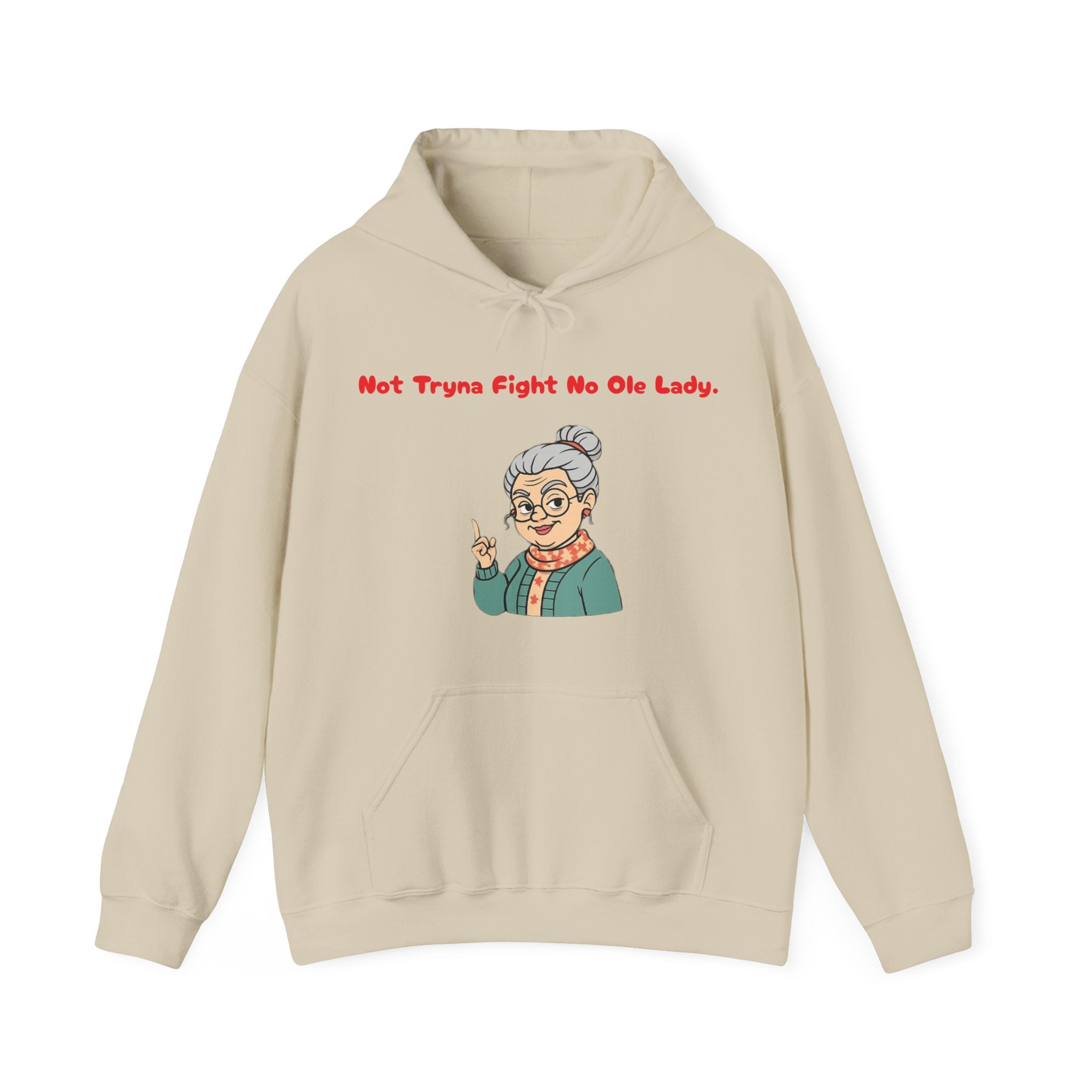 PRB Sassy Grandma Illustration Hoodie | "Not Tryna Fight No Ole Lady." by Power Runs Black