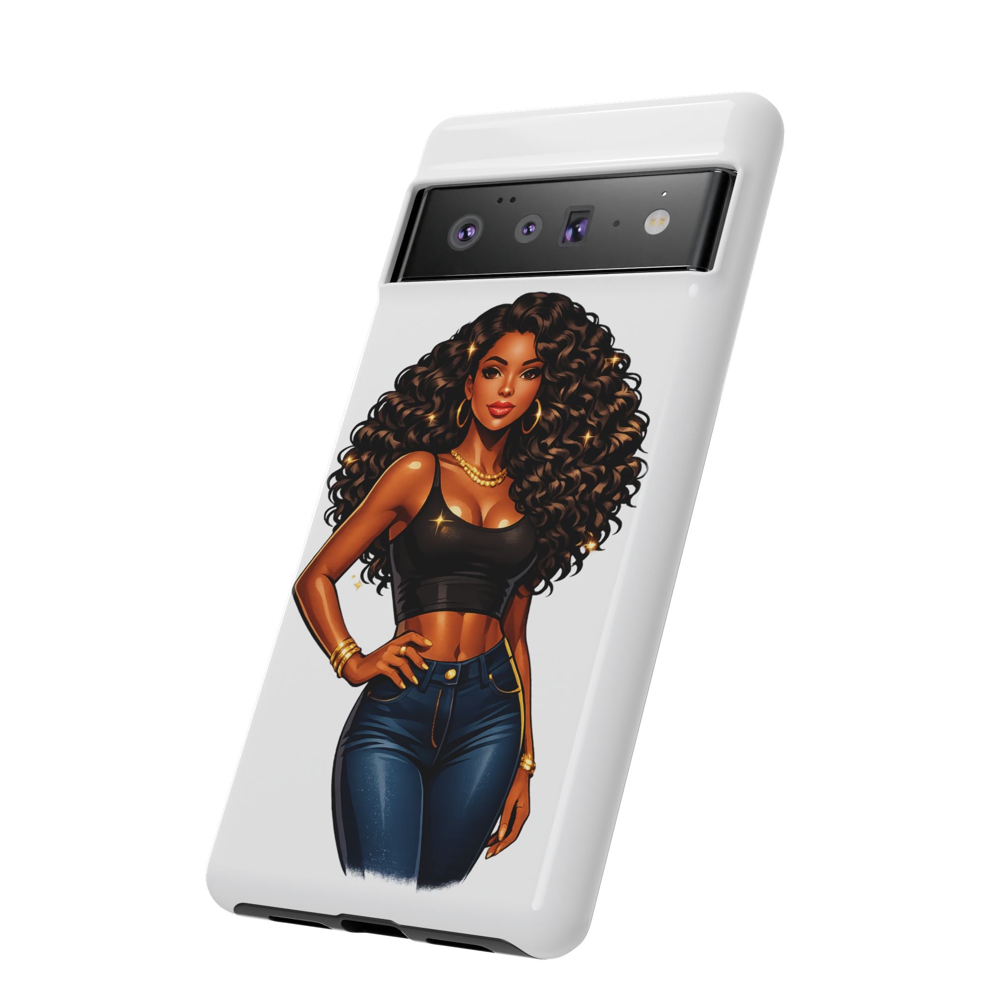 Pretty Rich Bitch by PRB Curly Hair Phone Case by Printify
