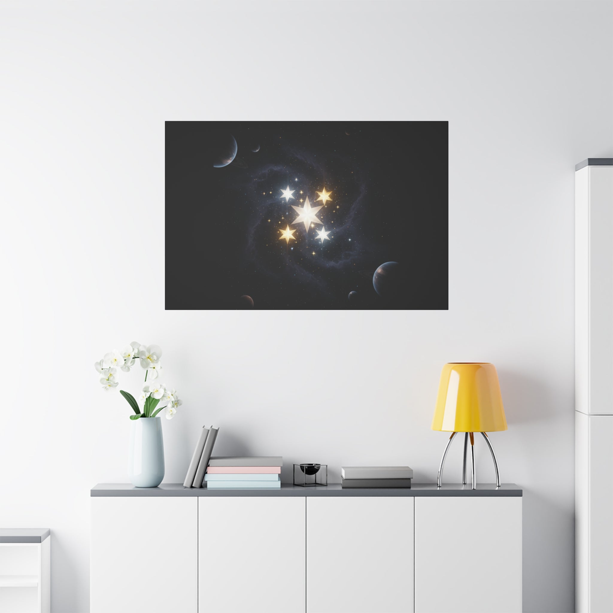 Power Runs Black PRB Glowing Star Constellation Canvas by Power Runs Black