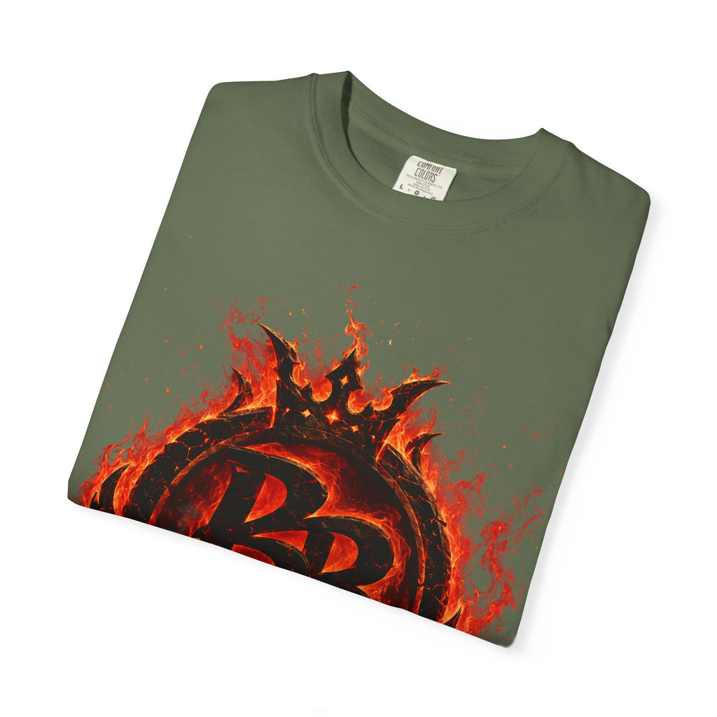 Power Runs Back PRB Flame Logo T-shirt | Fiery Emblem Tee, Grunge Rock Chic by Power Runs Black