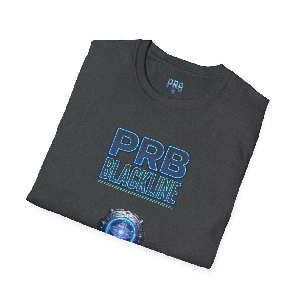 PRB Blackline Futuristic DJ Tee — Electronic Music Graphic T-Shirt by Power Runs Black