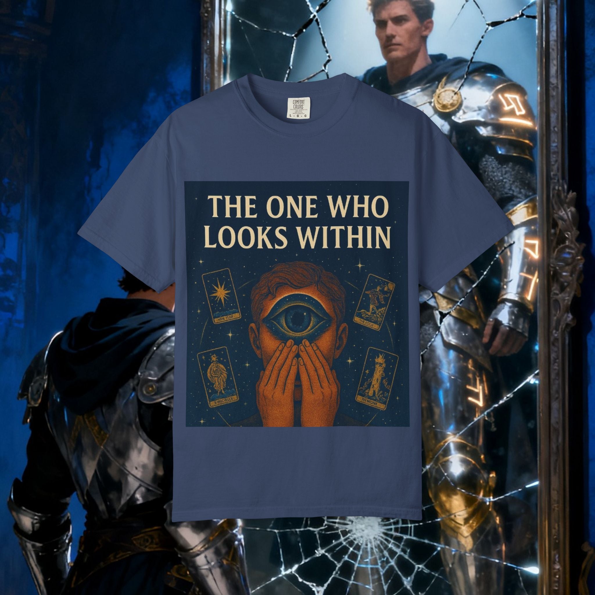 PRB Tarot Eye T-Shirt — "The One Who Looks Within" Mystical Graphic Tee by Power Runs Black
