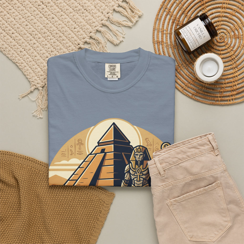 Power Runs Black PRB Guardian Unit T-Shirt — Egyptian Pyramid Sci‑Fi Graphic Tee by Printify