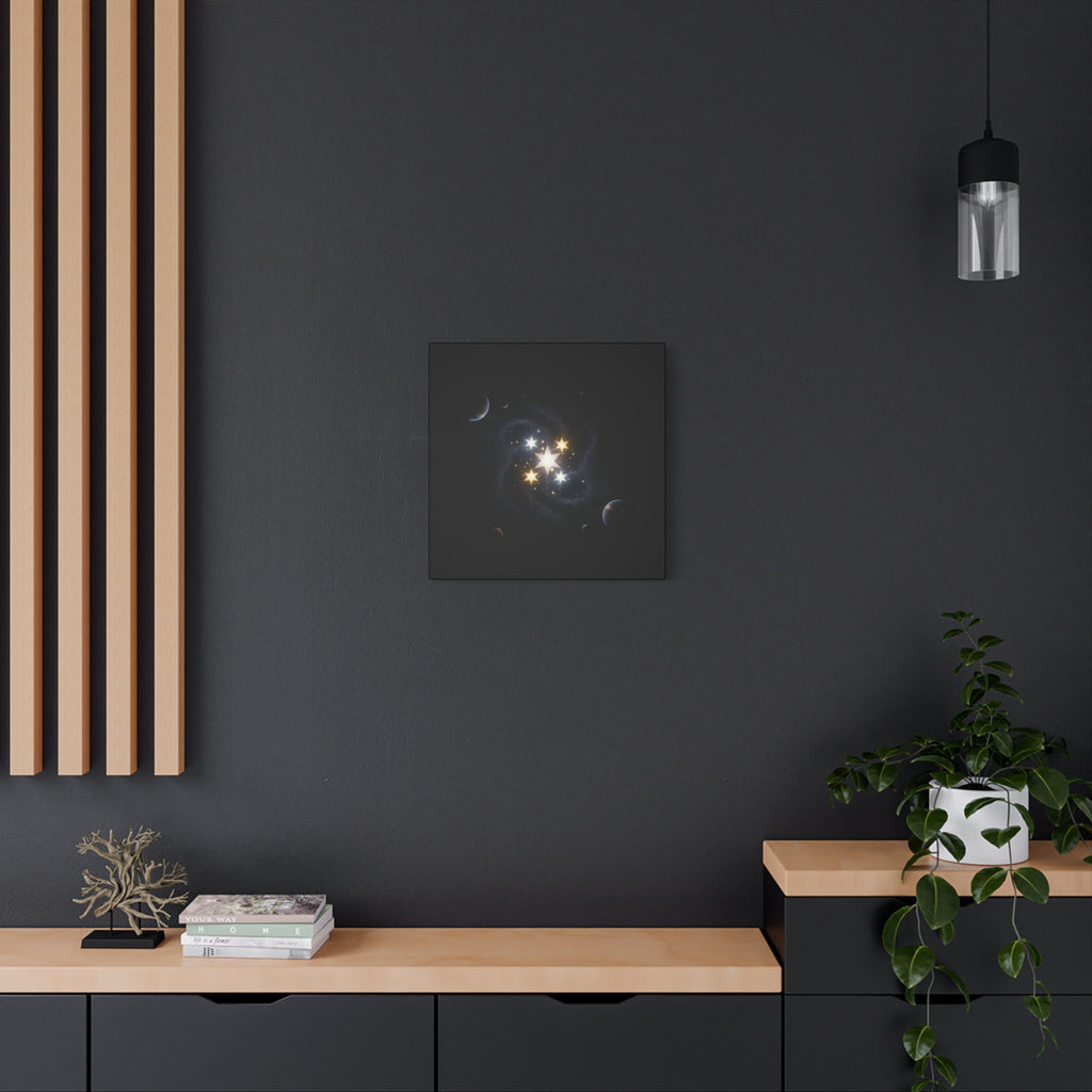 Power Runs Black PRB Glowing Star Constellation Canvas by Power Runs Black