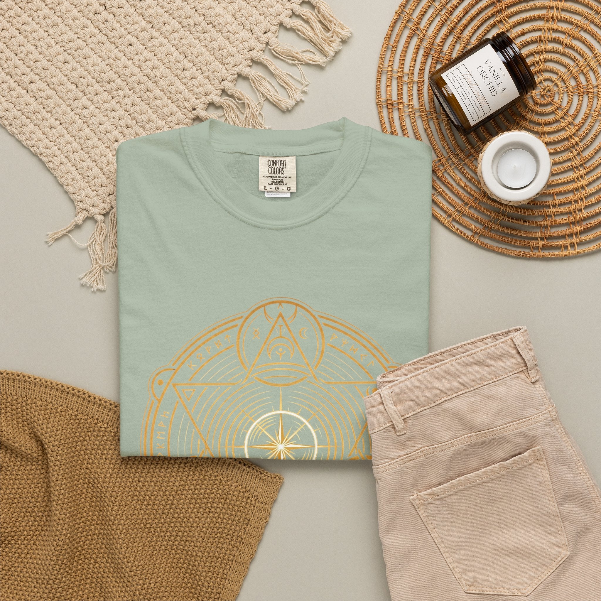 Power Runs Black PRB — Veyra Kain Geometric Sigil Tee with “Too Much Becomes Ruin” Graphic T-Shirt by Printify