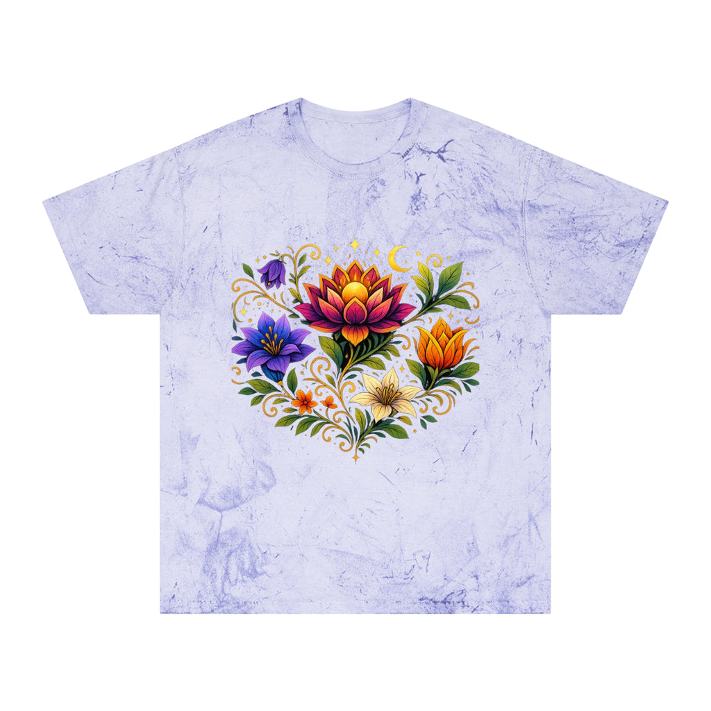Pretty Rich Bitch by PRB Vibrant Lotus Bouquet T-Shirt | Floral Watercolor Bloom Tee by Power Runs Black