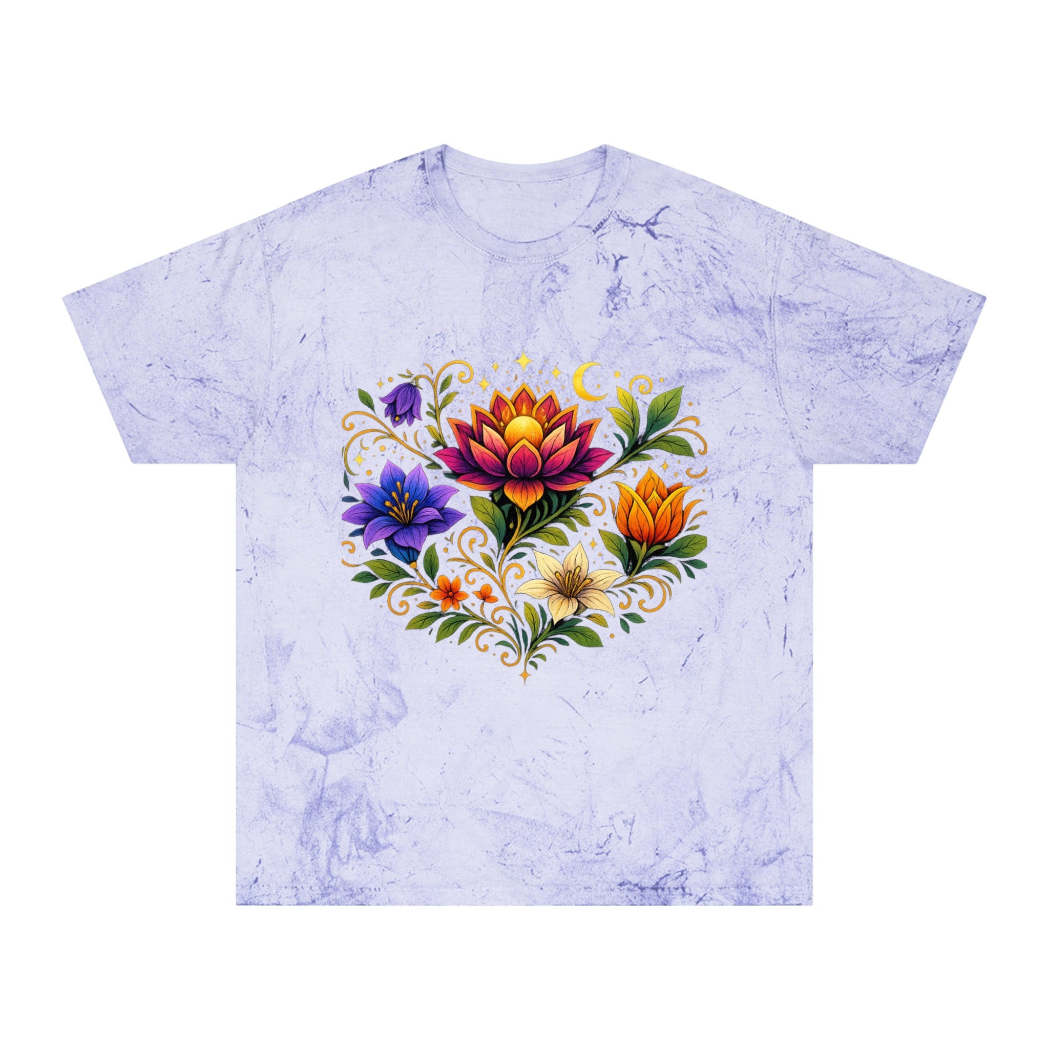 Pretty Rich Bitch by PRB Vibrant Lotus Bouquet T-Shirt | Floral Watercolor Bloom Tee by Power Runs Black