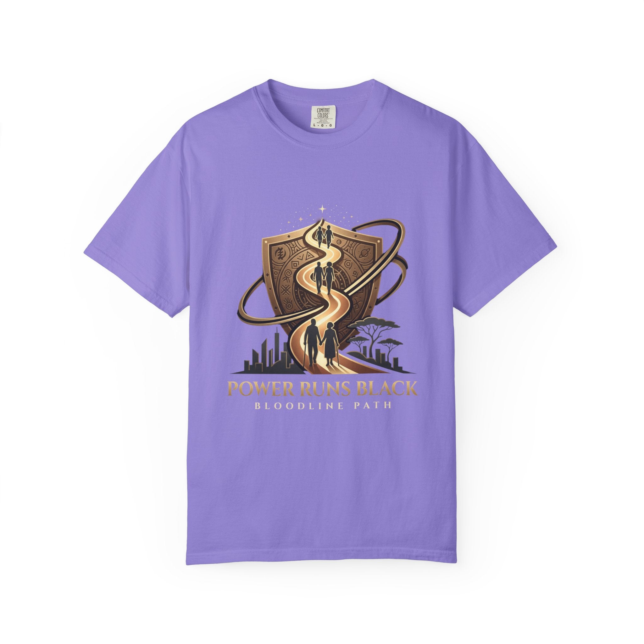 PRB Shield City Skyline Graphic T-Shirt | Serpent Emblem Streetwear Tee by Printify