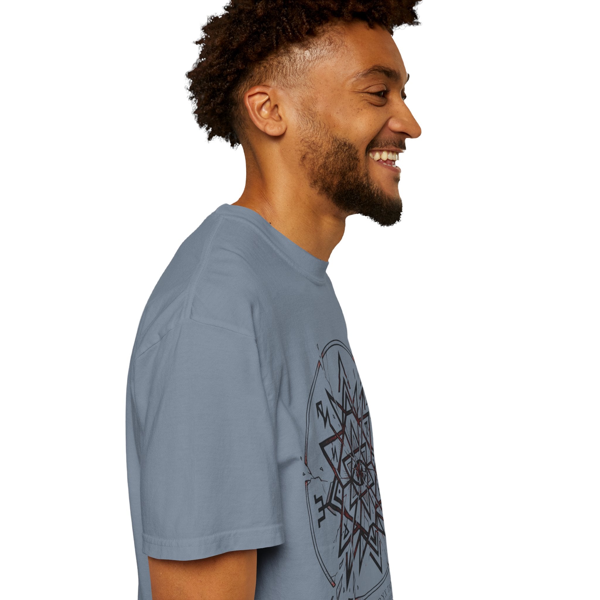 Power Runs Black PRB Eryx Tal Geometric Mandala T-Shirt — Symmetric Star Graphic Tee by Power Runs Black