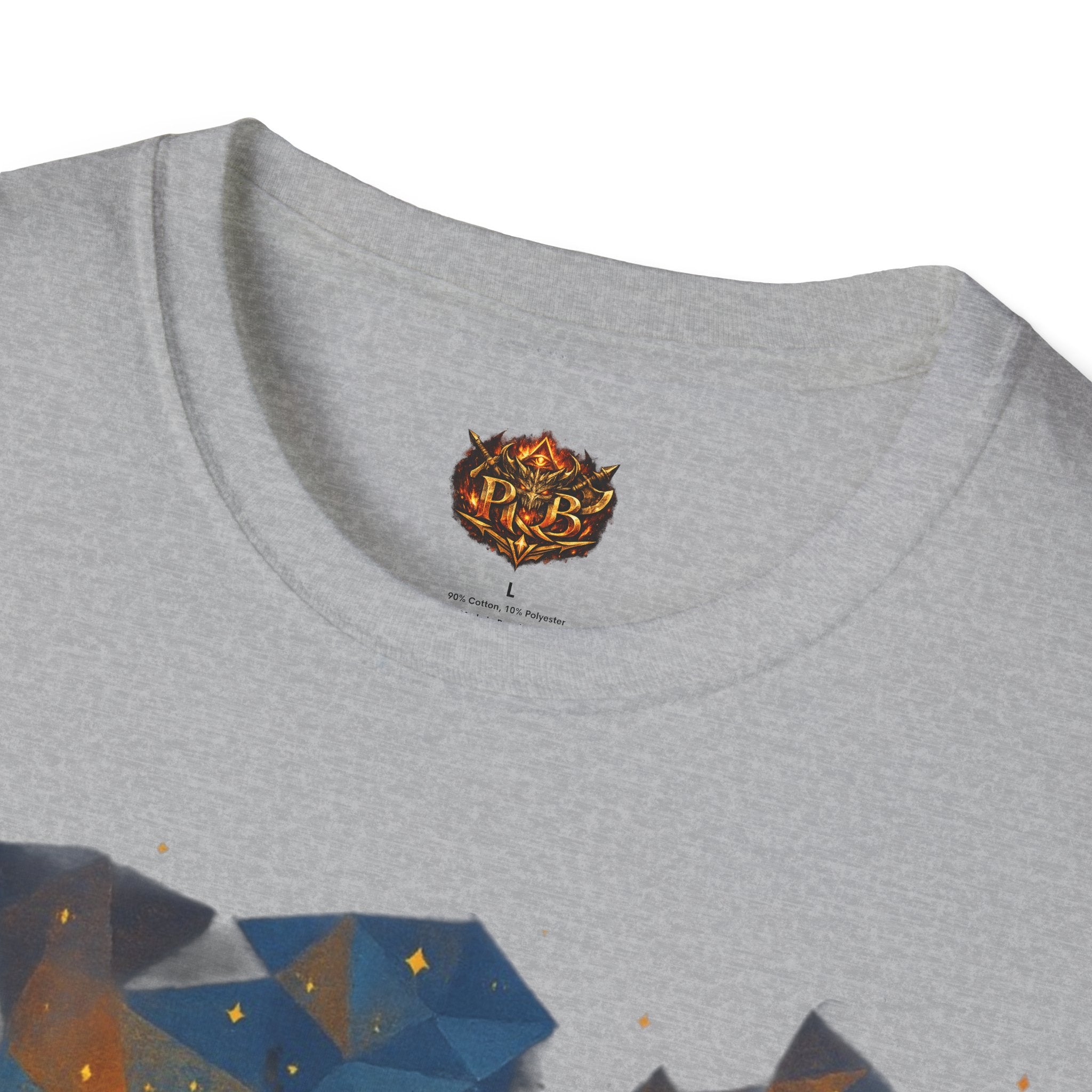 PRB Flame Silhouette Warrior T-Shirt | Fiery Geometric Backdrop by Power Runs Black