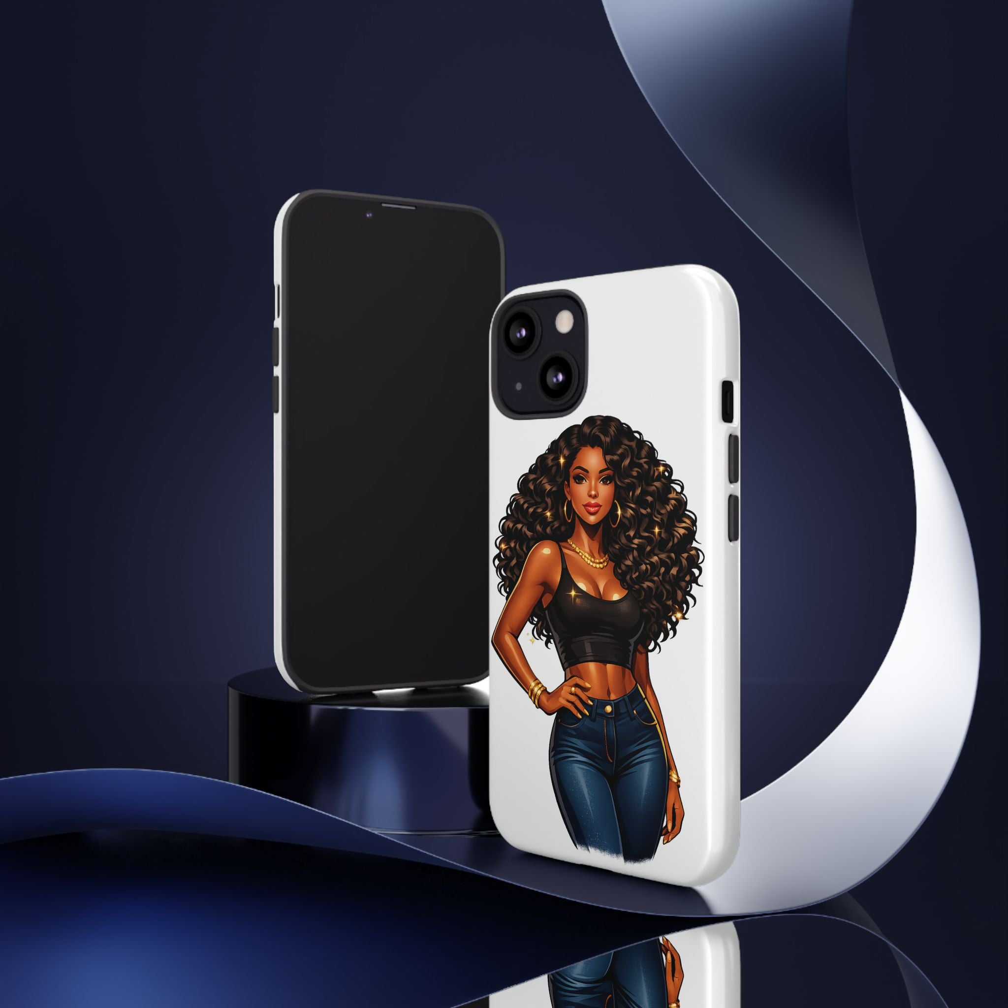 Pretty Rich Bitch by PRB Curly Hair Phone Case by Printify