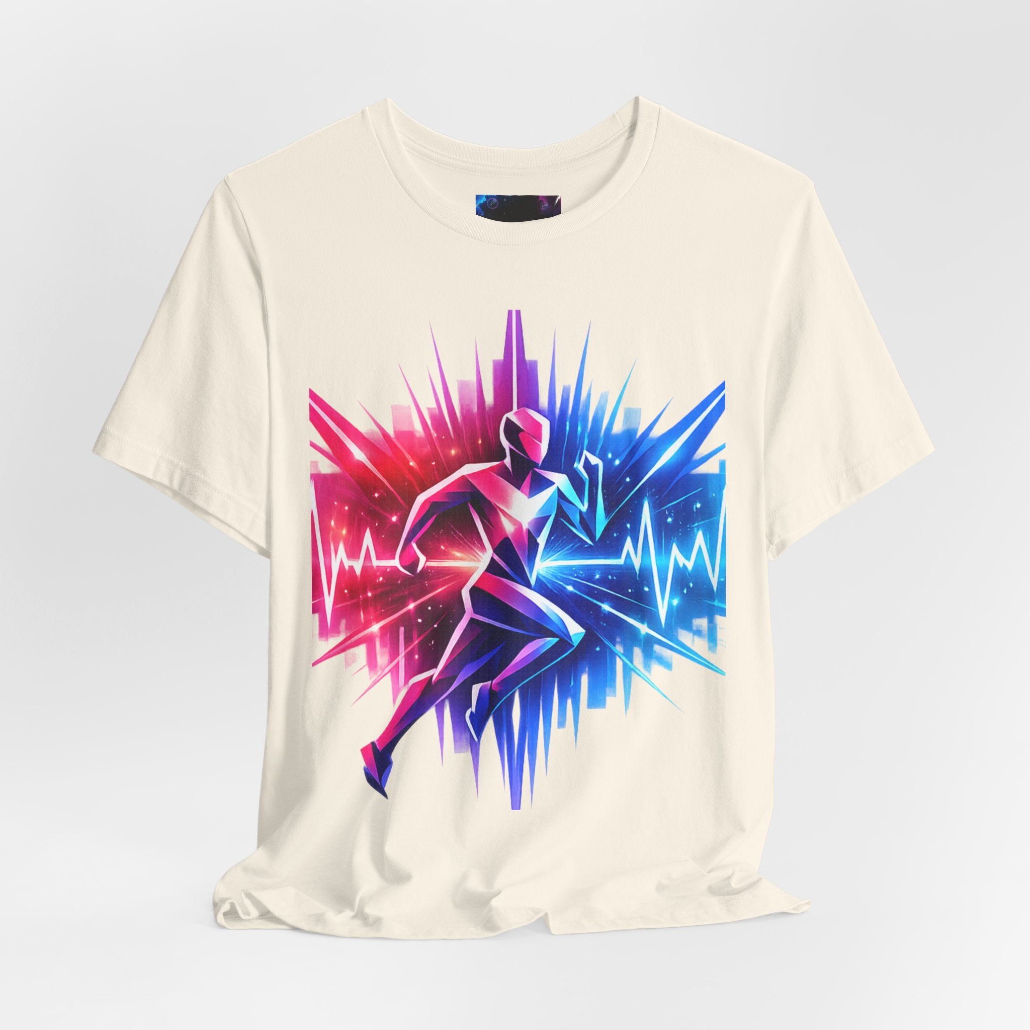 Power Runs Black PRB Running Pulse Graphic Tee — Neon Runner Heartbeat Sports T‑Shirt by Power Runs Black