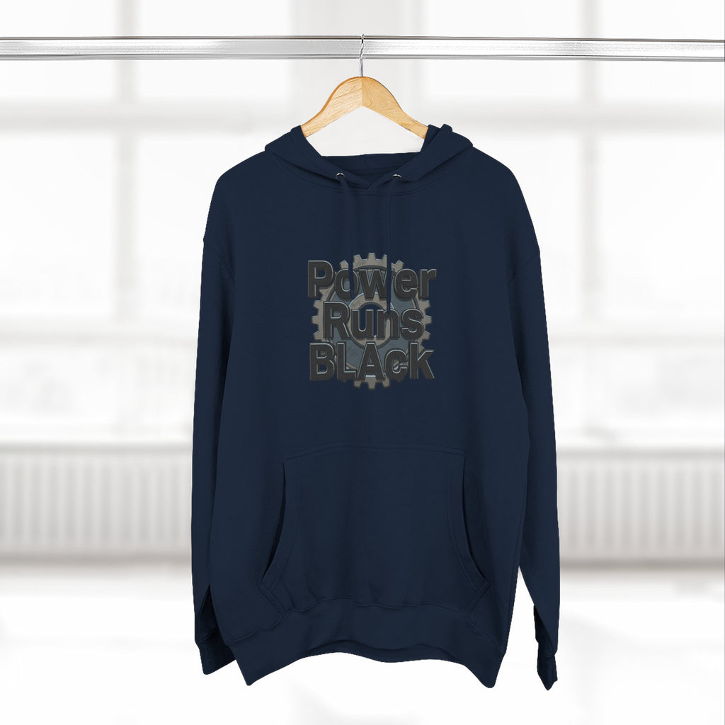 PRB Built of Power Graphic Hoodie — ‘Power Runs Black’ Industrial Mech Design by Power Runs Black