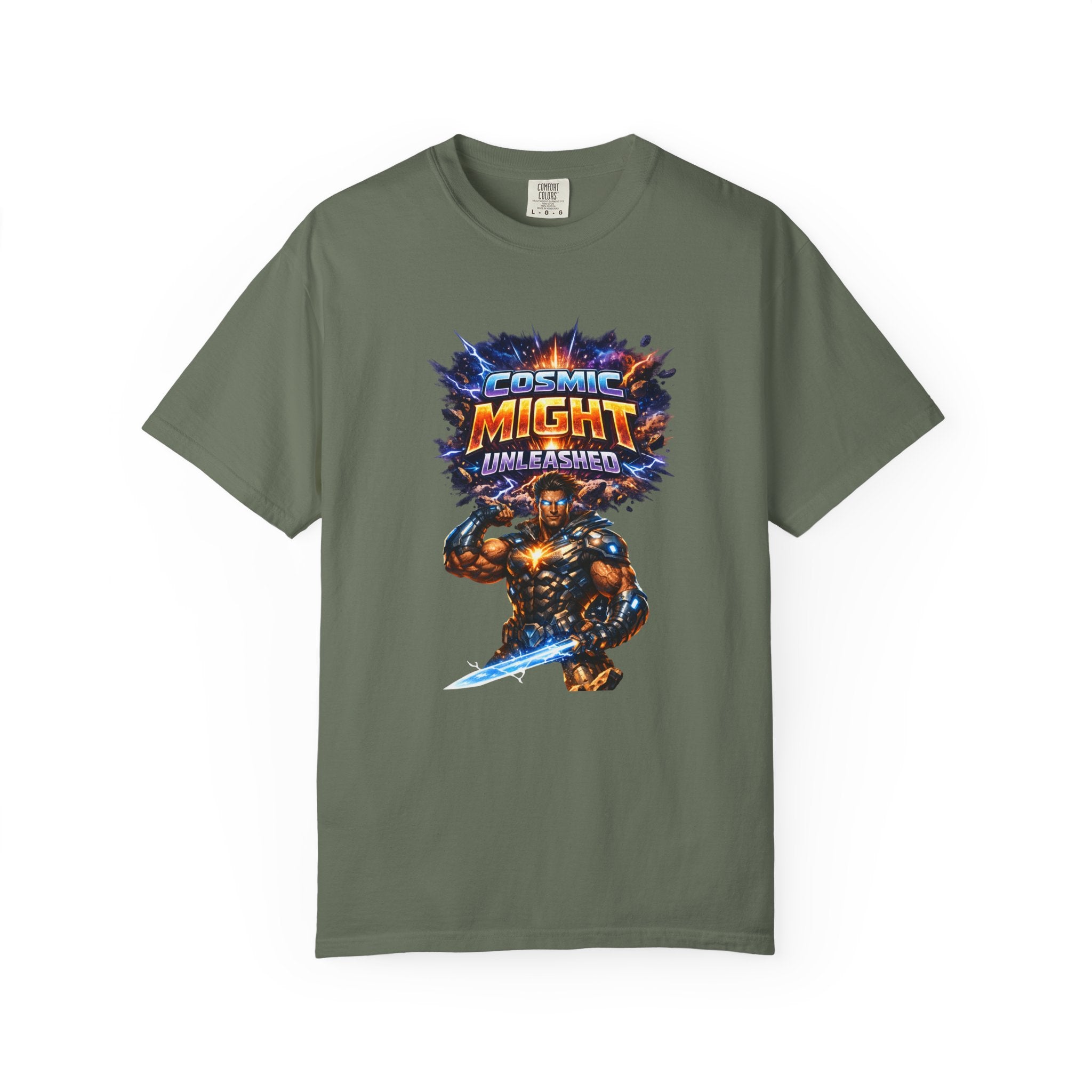 PRB Cosmic Might Unleashed T-shirt | Space Warrior Graphic Tee by Power Runs Black