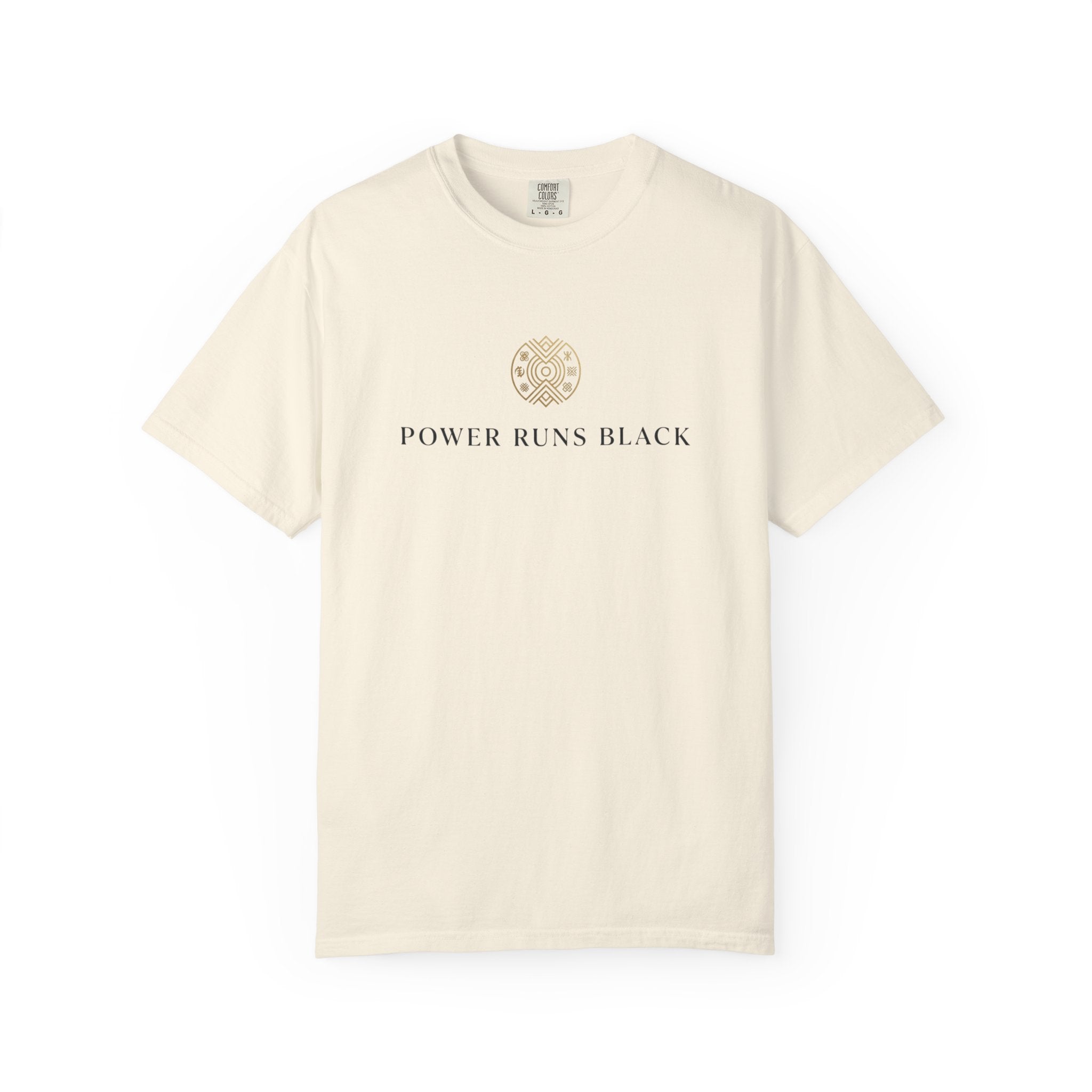 Power Runs Black PRB Graphic T-Shirt — Minimal Emblem Tee by Power Runs Black