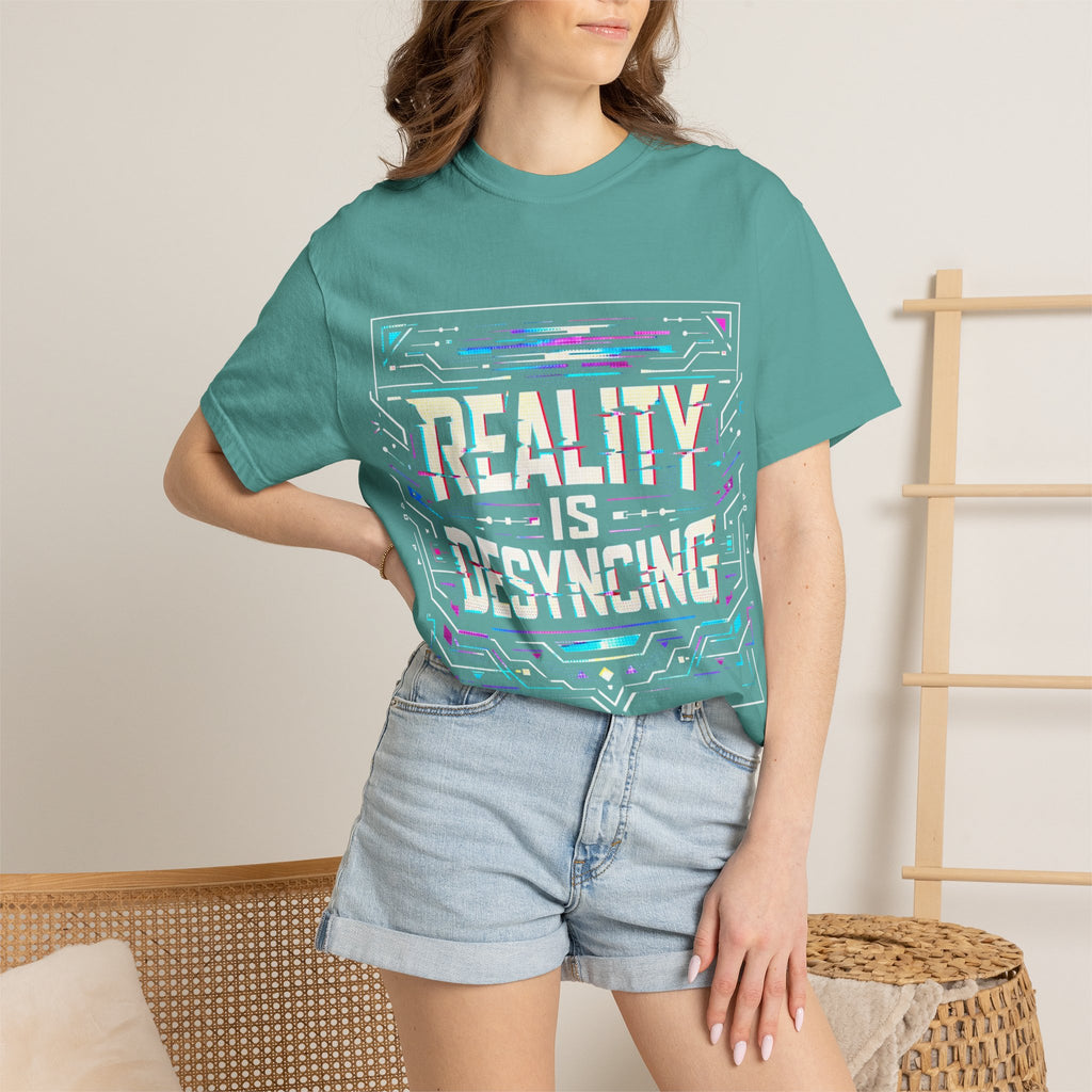 Power Runs Black PRB Glitchy Pastel "Reality Is Desyncing" T-Shirt by Printify