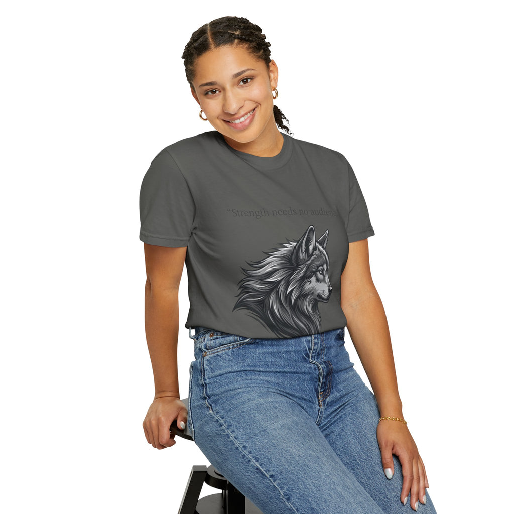 PRB Wolf Head T-Shirt — "Strength needs no audience" Inspirational Graphic Tee by Printify